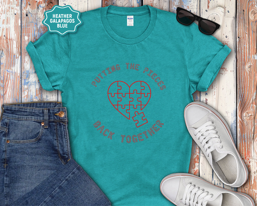 Heart puzzle "Putting the Pieces Back Together" T-Shirt