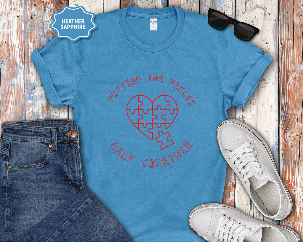 Heart puzzle "Putting the Pieces Back Together" T-Shirt