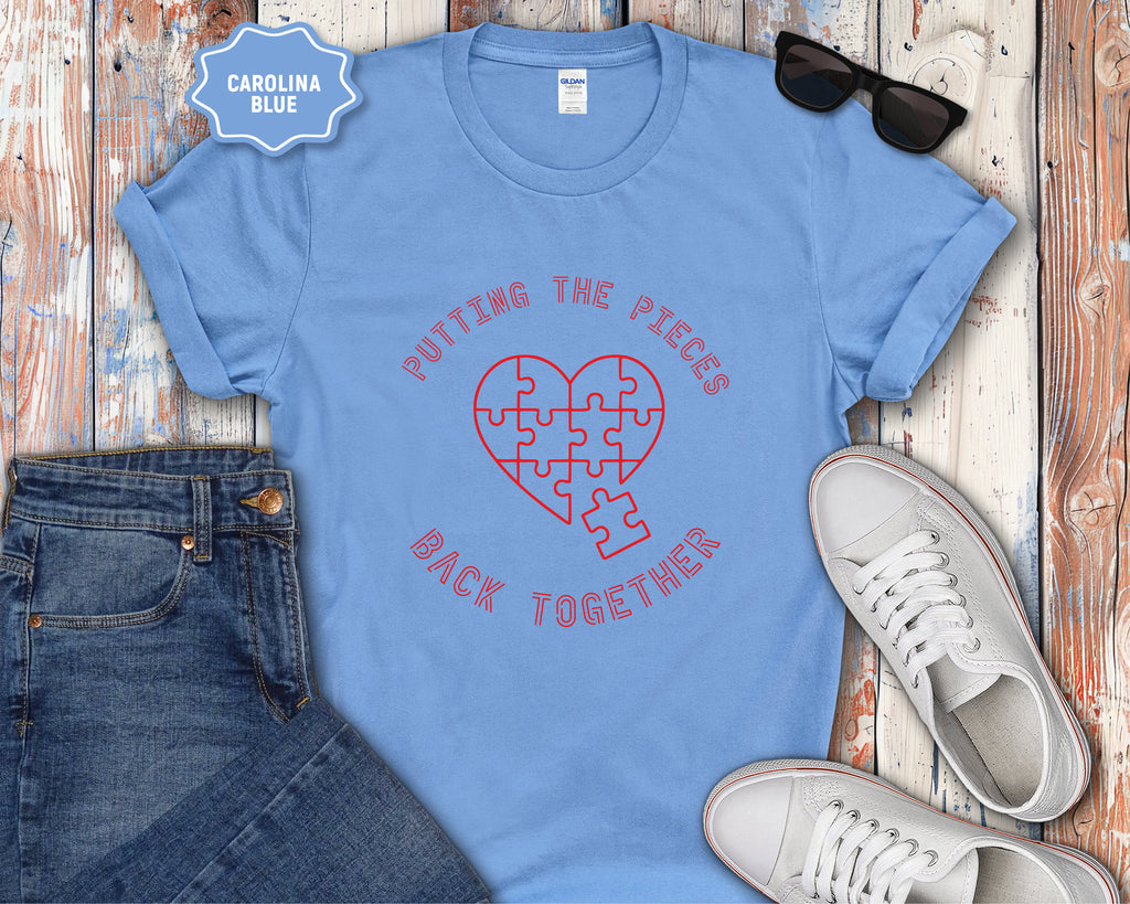 Heart puzzle "Putting the Pieces Back Together" T-Shirt