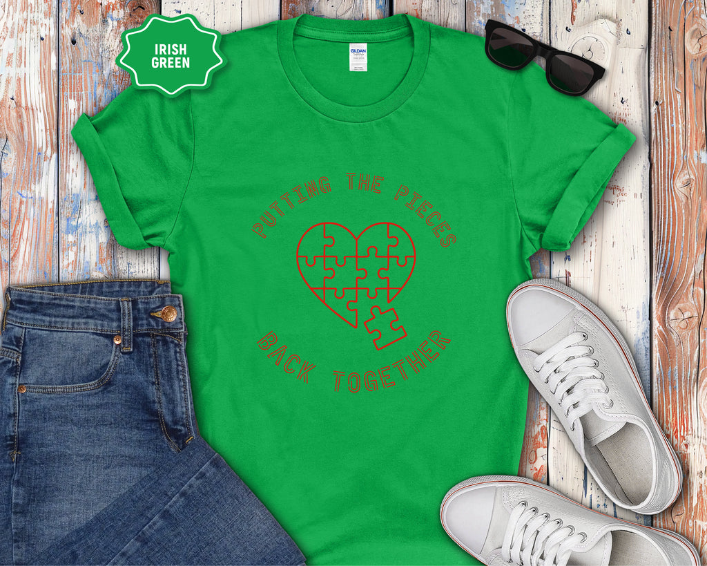 Heart puzzle "Putting the Pieces Back Together" T-Shirt