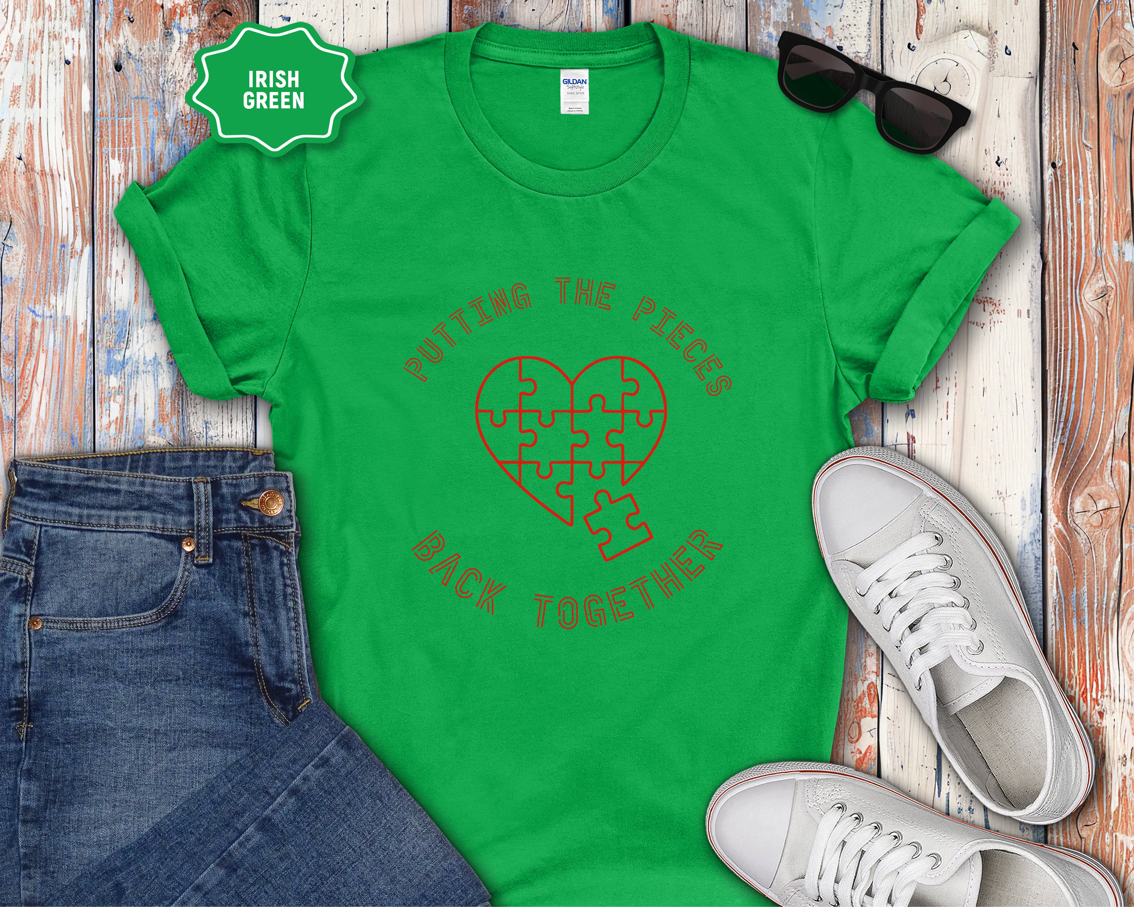 Heart puzzle "Putting the Pieces Back Together" T-Shirt
