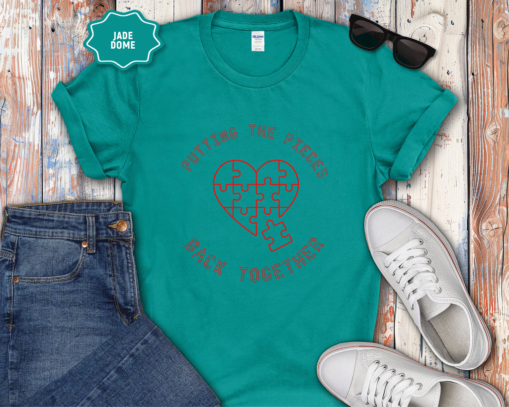 Heart puzzle "Putting the Pieces Back Together" T-Shirt