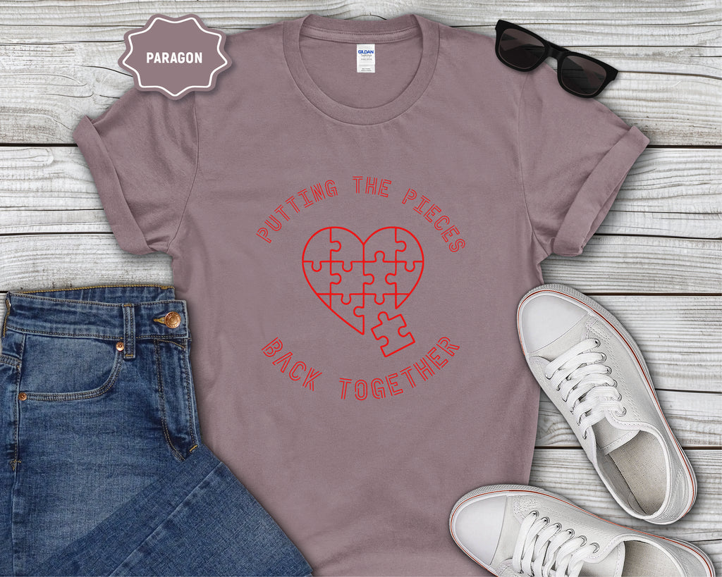 Heart puzzle "Putting the Pieces Back Together" T-Shirt