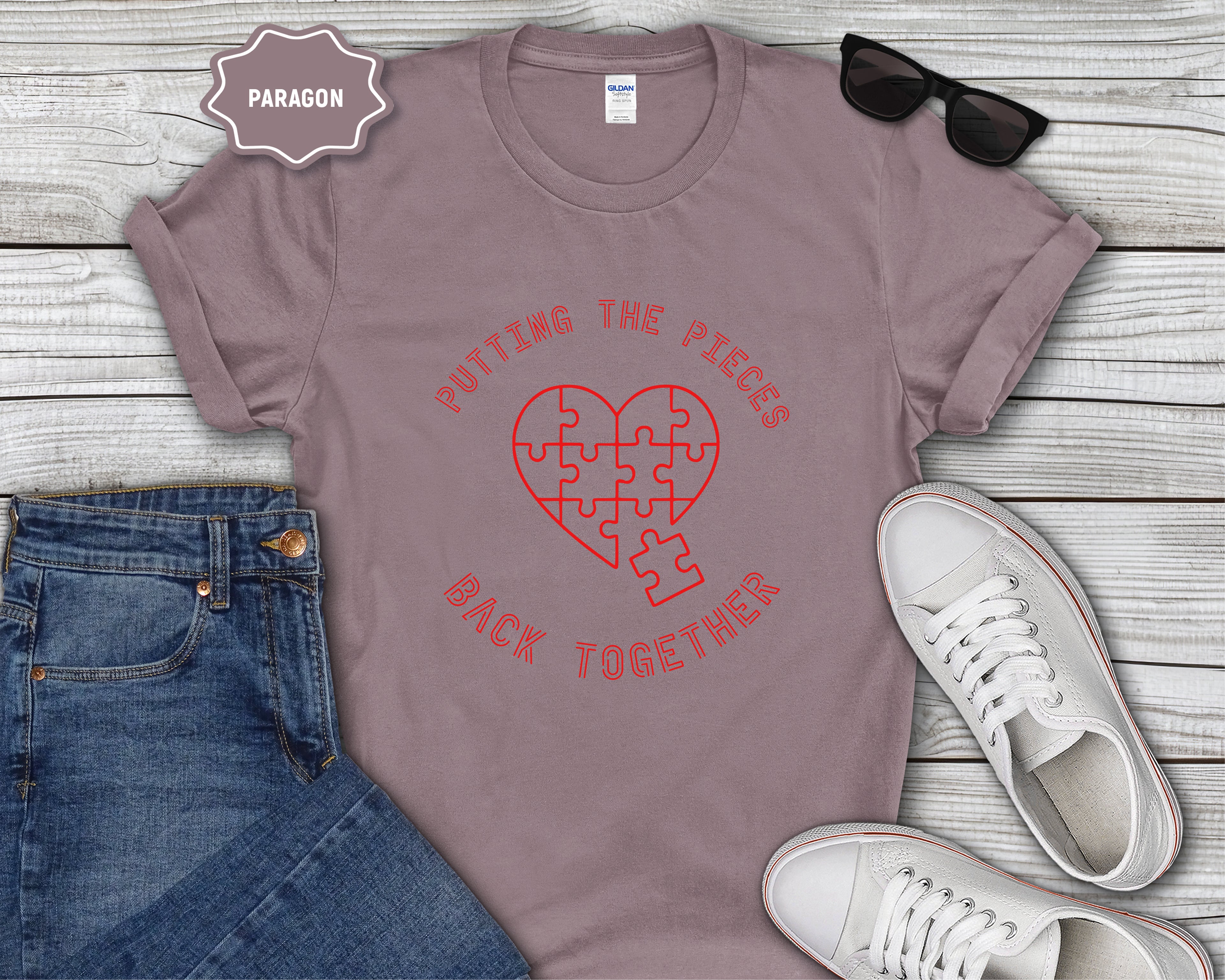 Heart puzzle "Putting the Pieces Back Together" T-Shirt