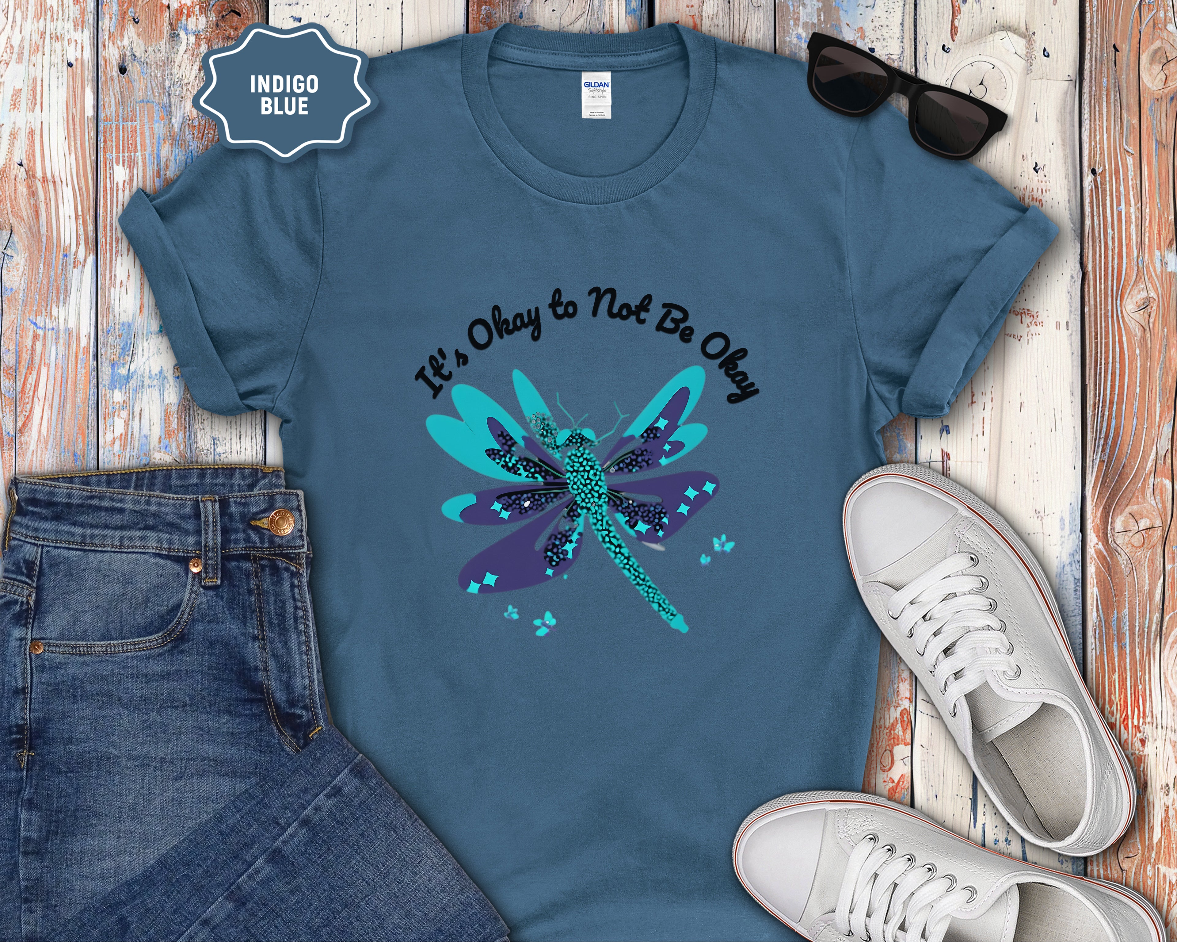 Its Okay to Not Be Okay dragonfly T-Shirt