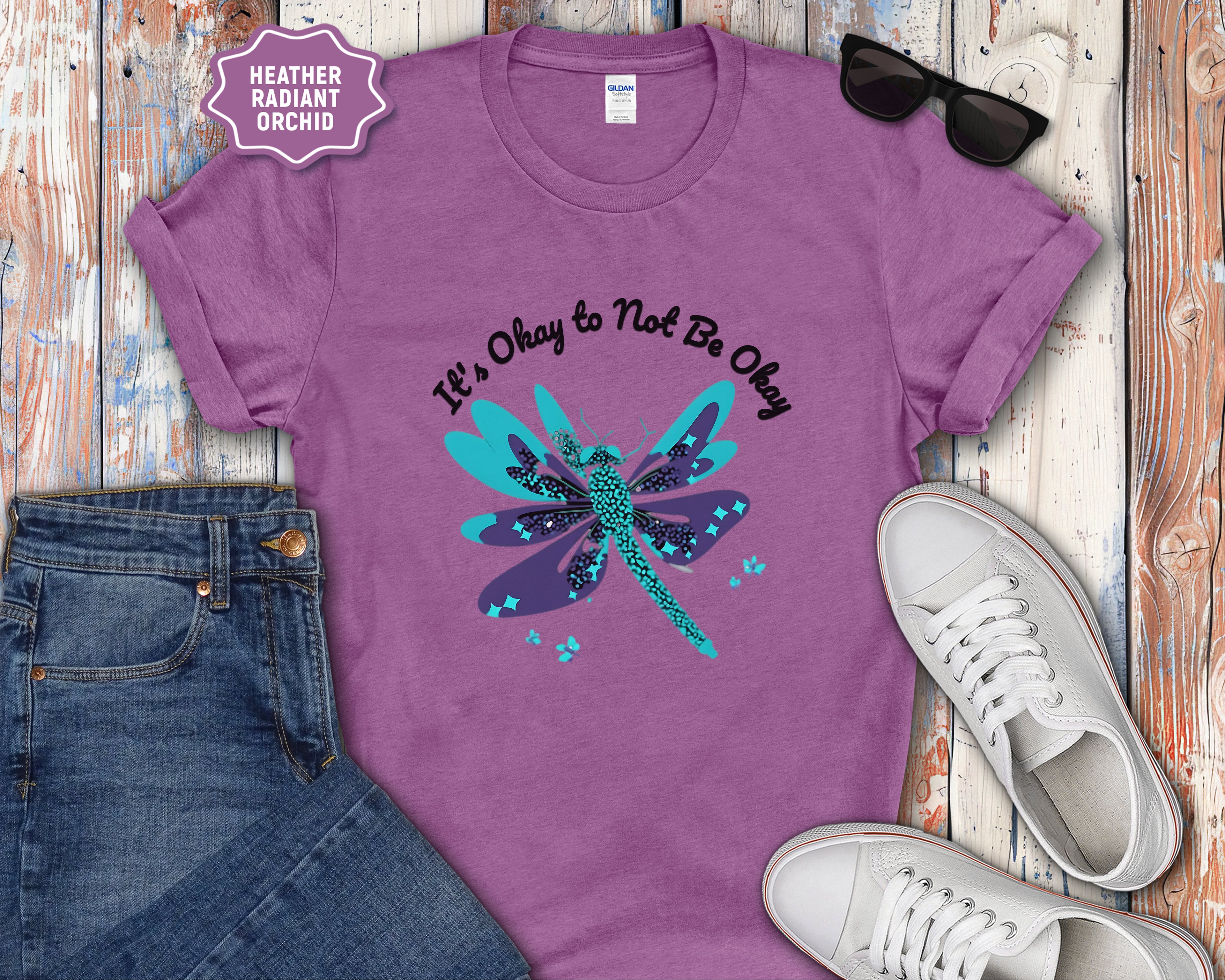Its Okay to Not Be Okay dragonfly T-Shirt