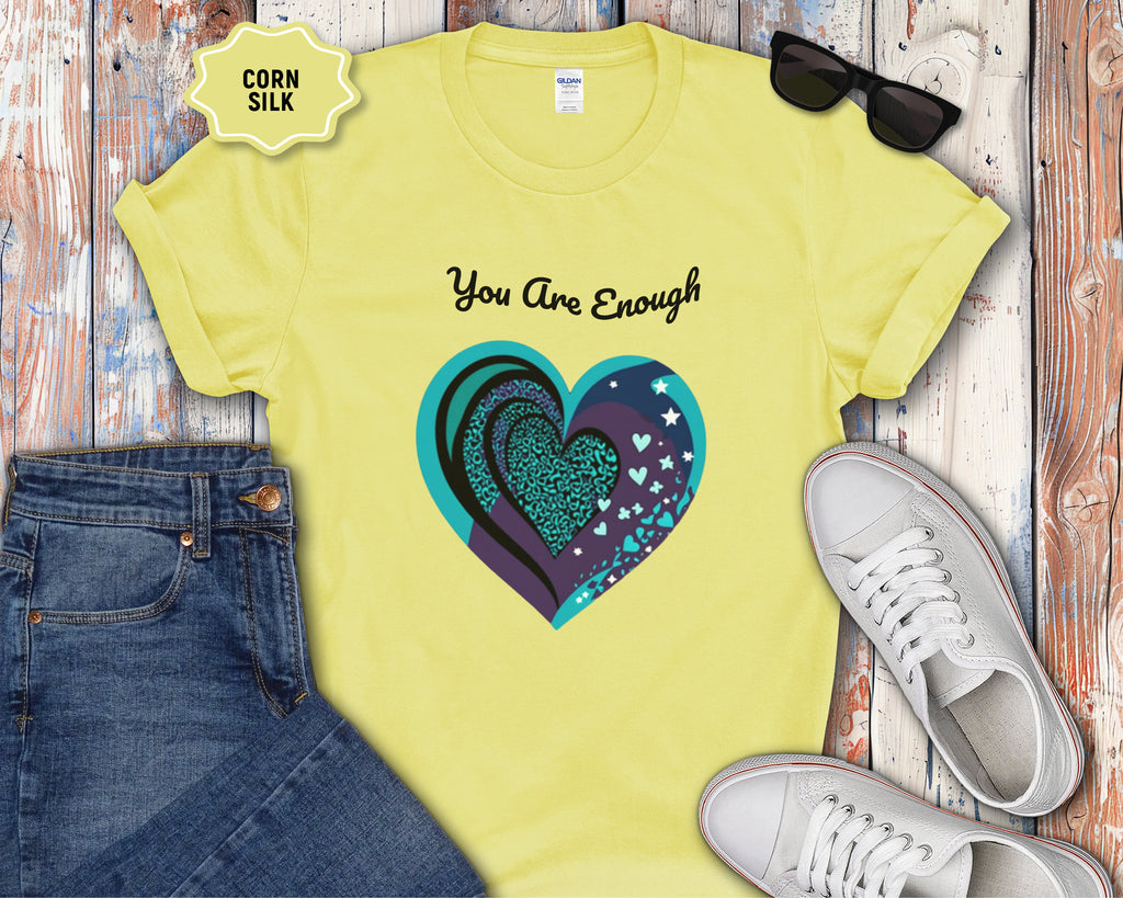 You Are Enough Heart Mental Health Tee
