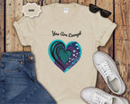 You Are Enough Heart Mental Health Tee