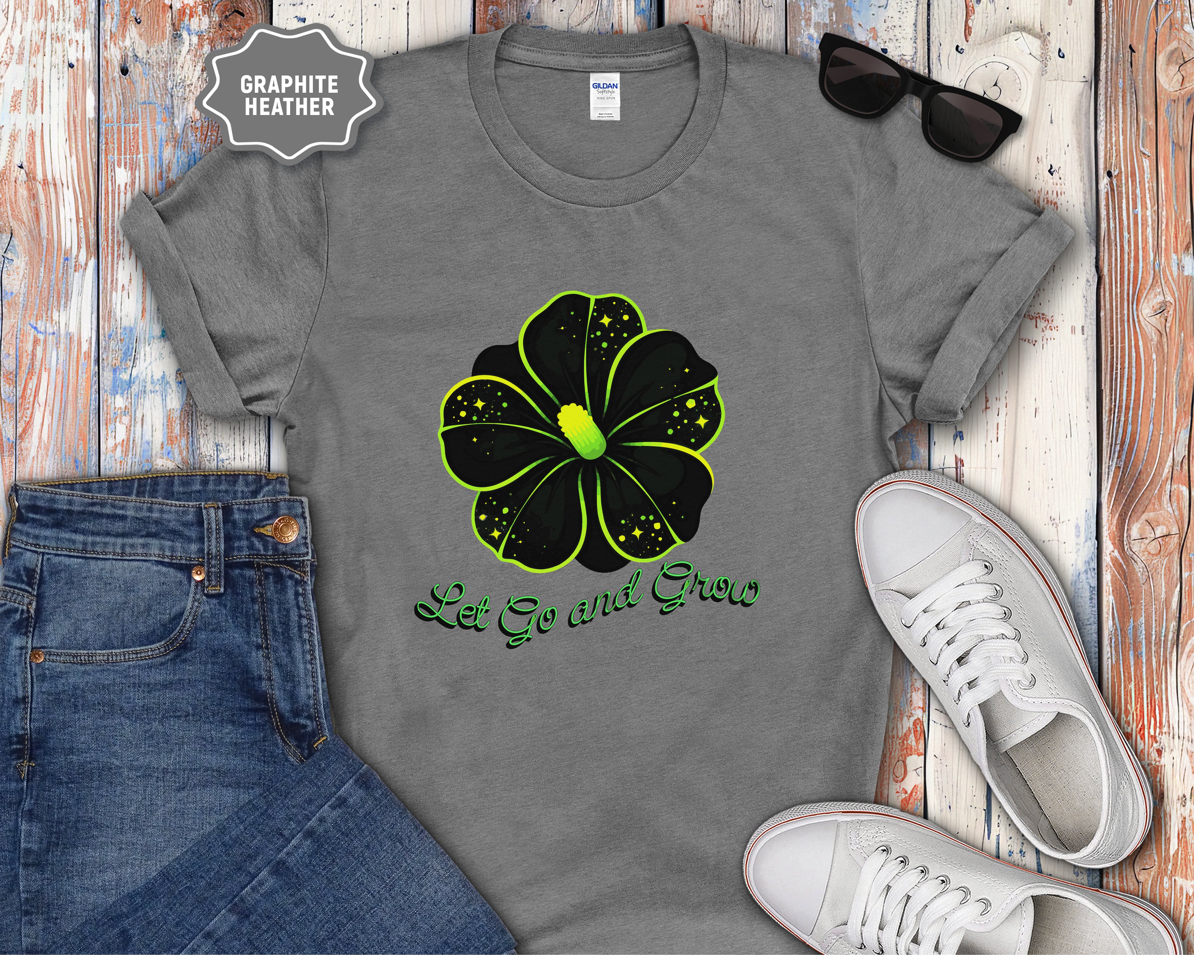Let Go and Grow Flower T-Shirt