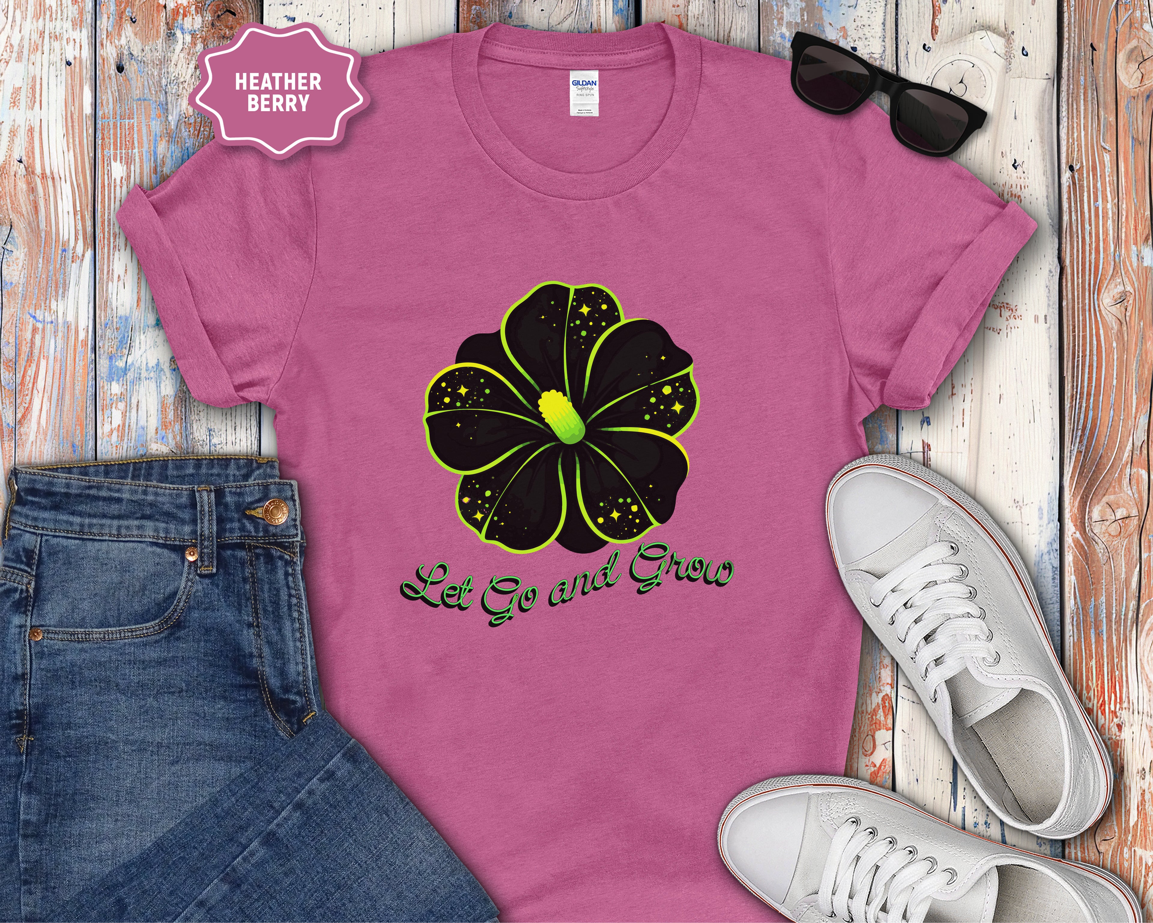 Let Go and Grow Flower T-Shirt