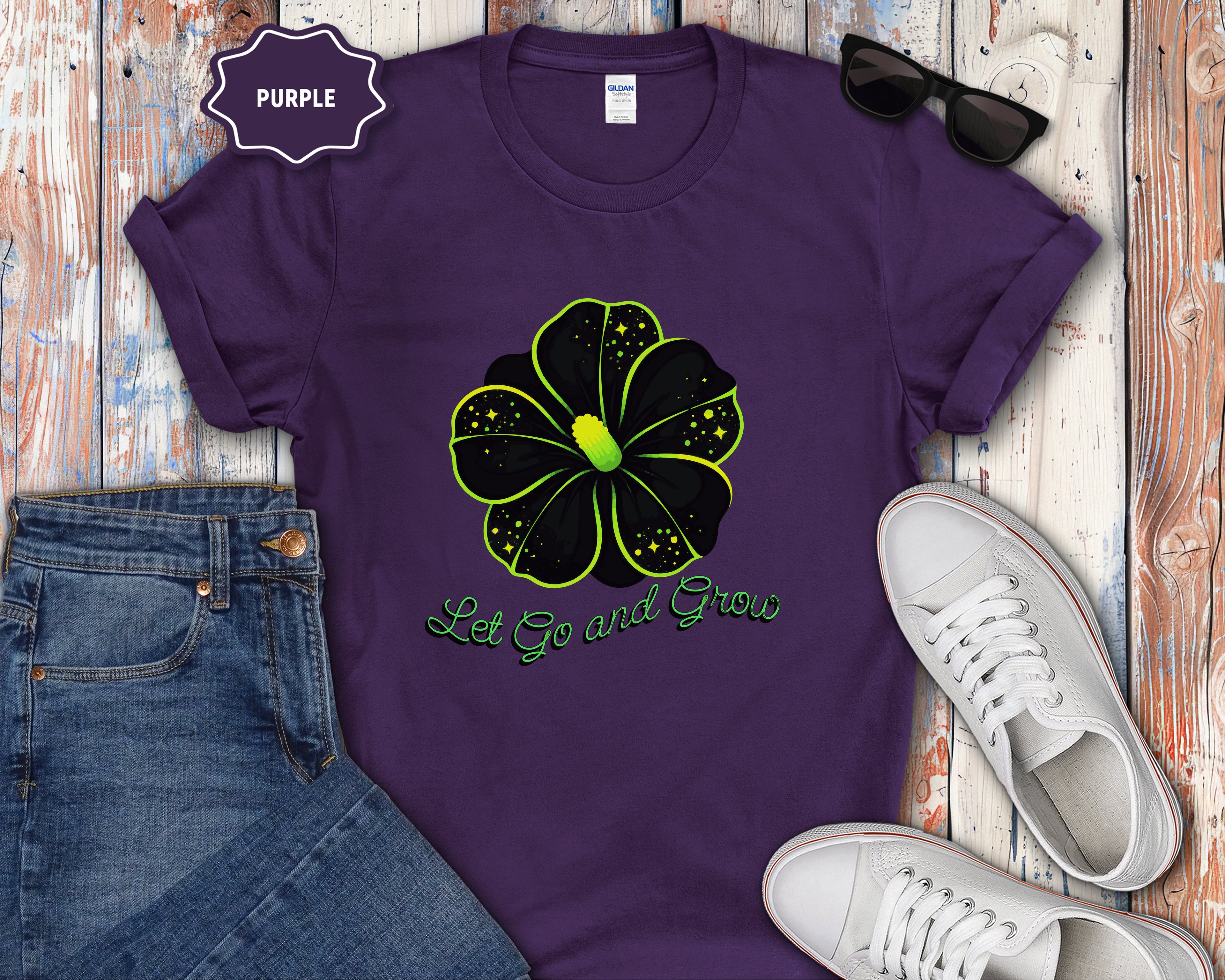 Let Go and Grow Flower T-Shirt