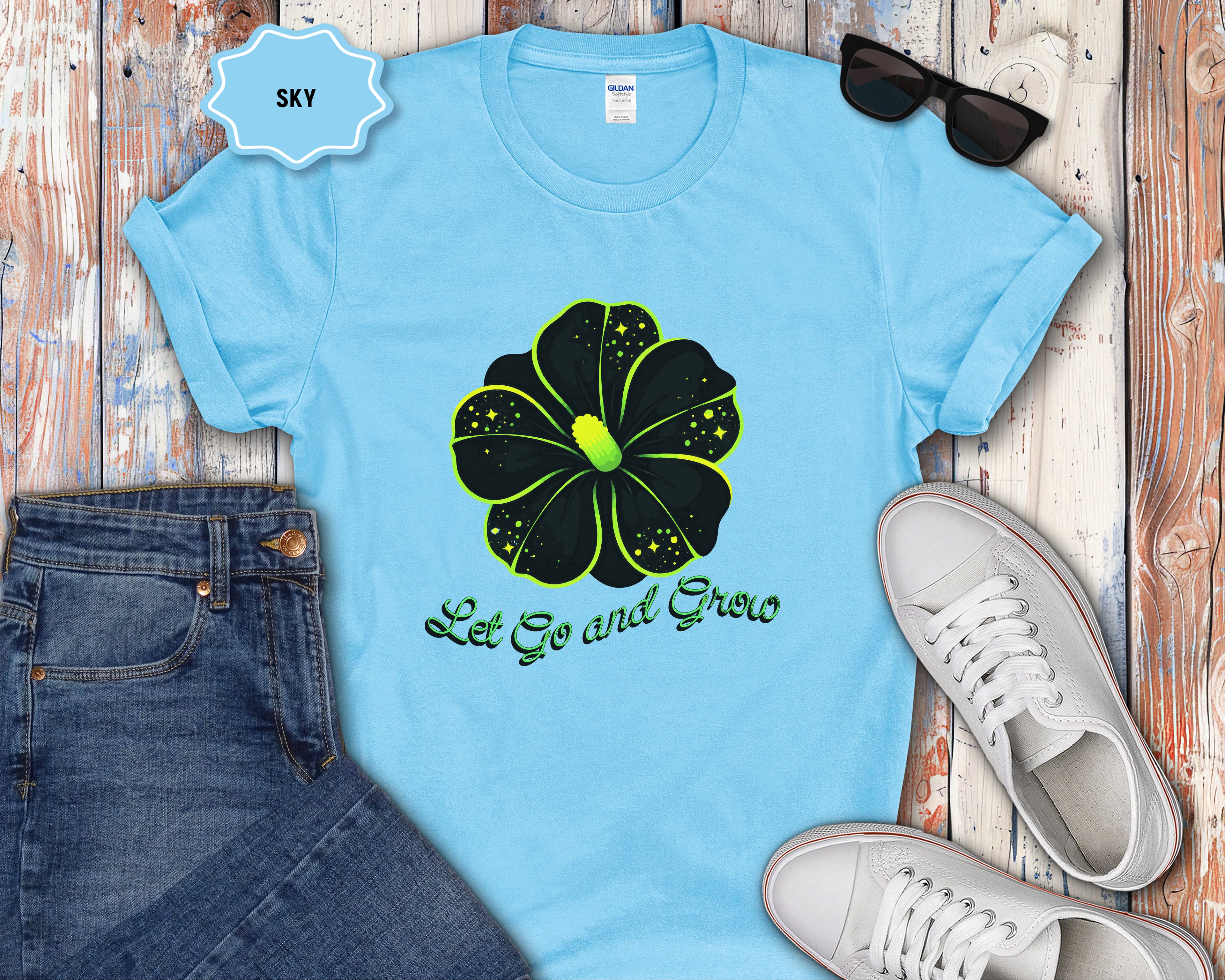 Let Go and Grow Flower T-Shirt