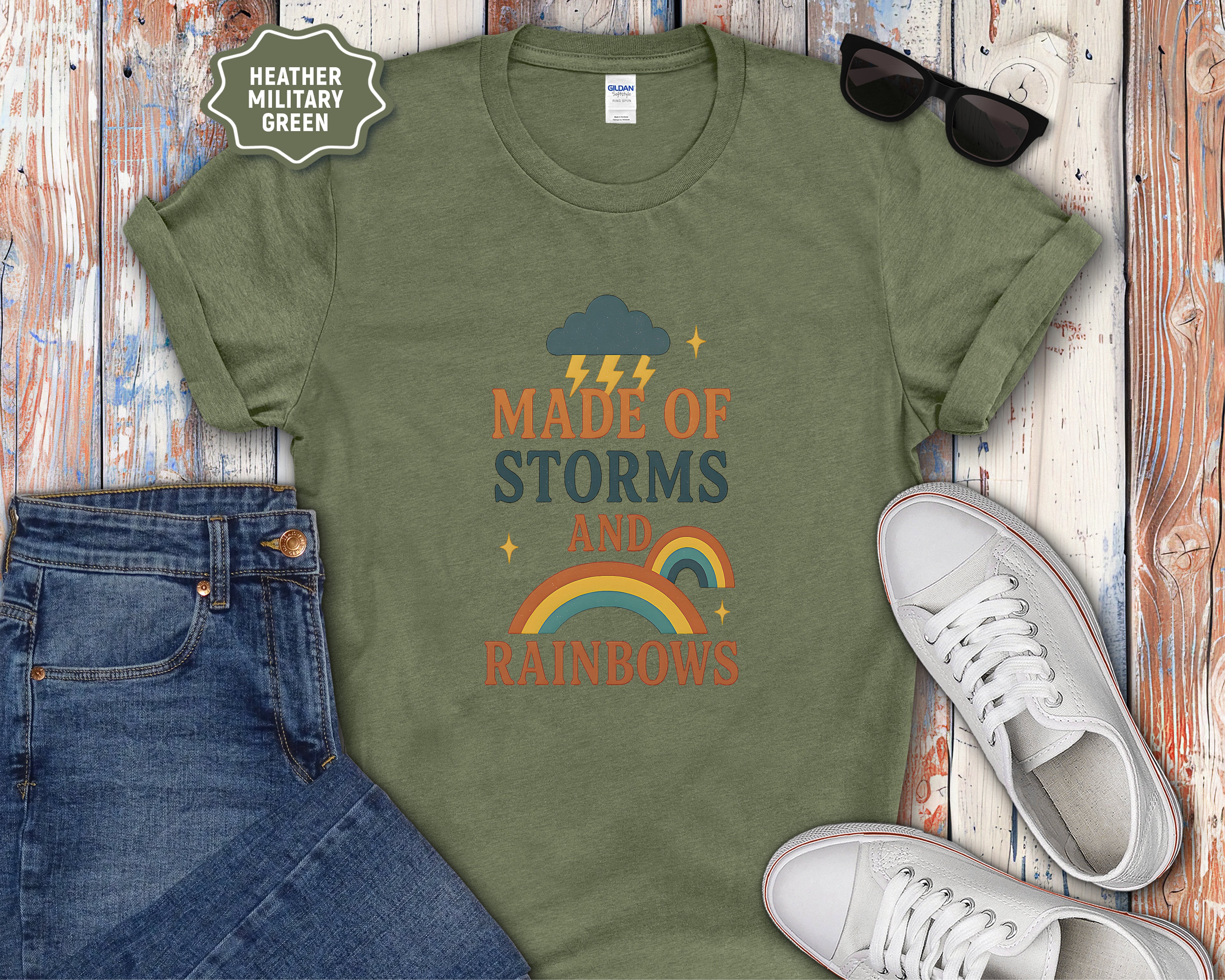 Storms and Rainbows Quote T-Shirt