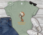 From Ruins to Resilience Skull with Orange Flowers T-Shirt