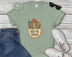 Sip & Heal Mushroom Cup T-Shirt