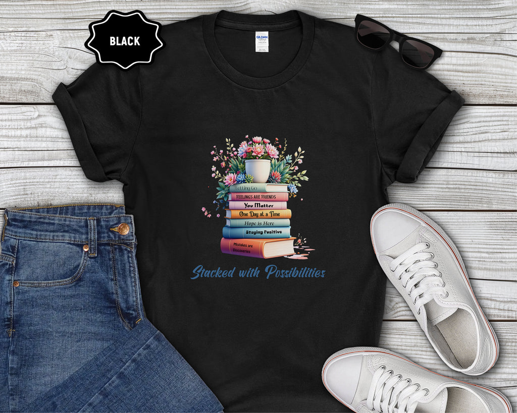 Stacked Positive Affirmation Books T-Shirt