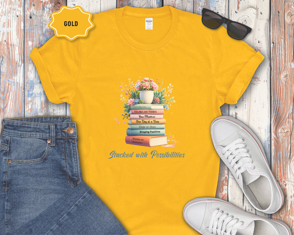 Stacked Positive Affirmation Books T-Shirt