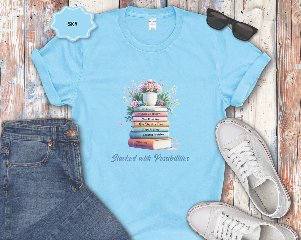 Stacked Positive Affirmation Books T-Shirt