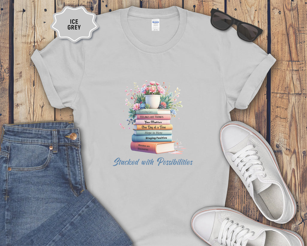 Stacked Positive Affirmation Books T-Shirt
