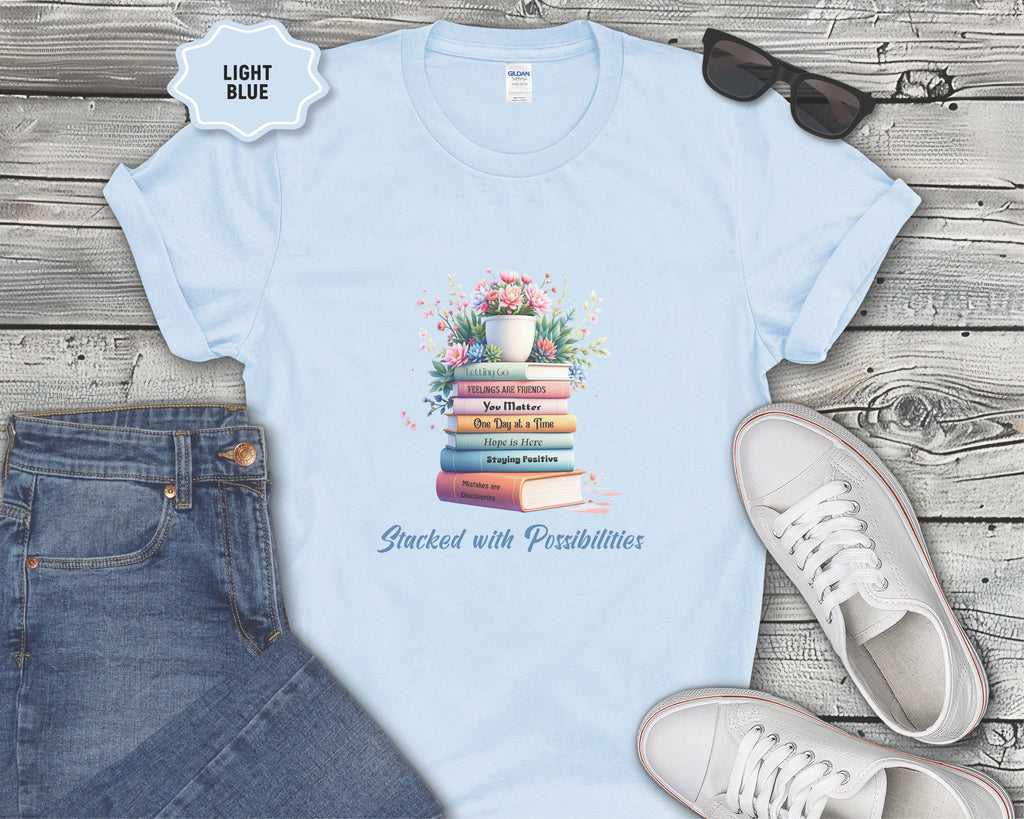 Stacked Positive Affirmation Books T-Shirt