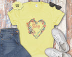 Stay One More Day Floral Heart T-Shirt