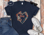 Stay One More Day Floral Heart T-Shirt