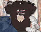 Be Gentle With Your Heart Heart Hands Illustration T-Shirt