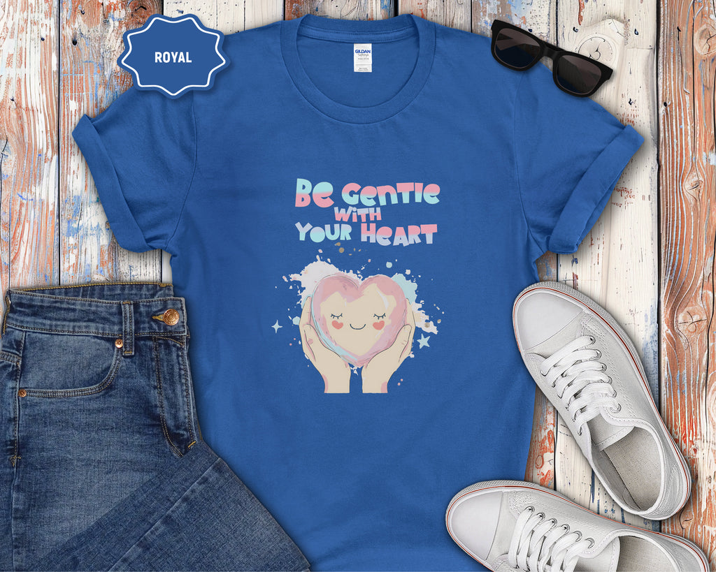 Be Gentle With Your Heart Heart Hands Illustration T-Shirt