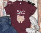Be Gentle With Your Heart Heart Hands Illustration T-Shirt