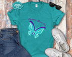Tomorrow Needs You Blue Teal Butterfly T-Shirt