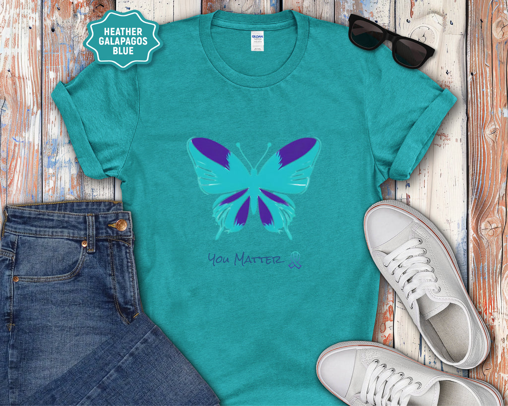 You Matter Teal Purple Butterfly T-Shirt