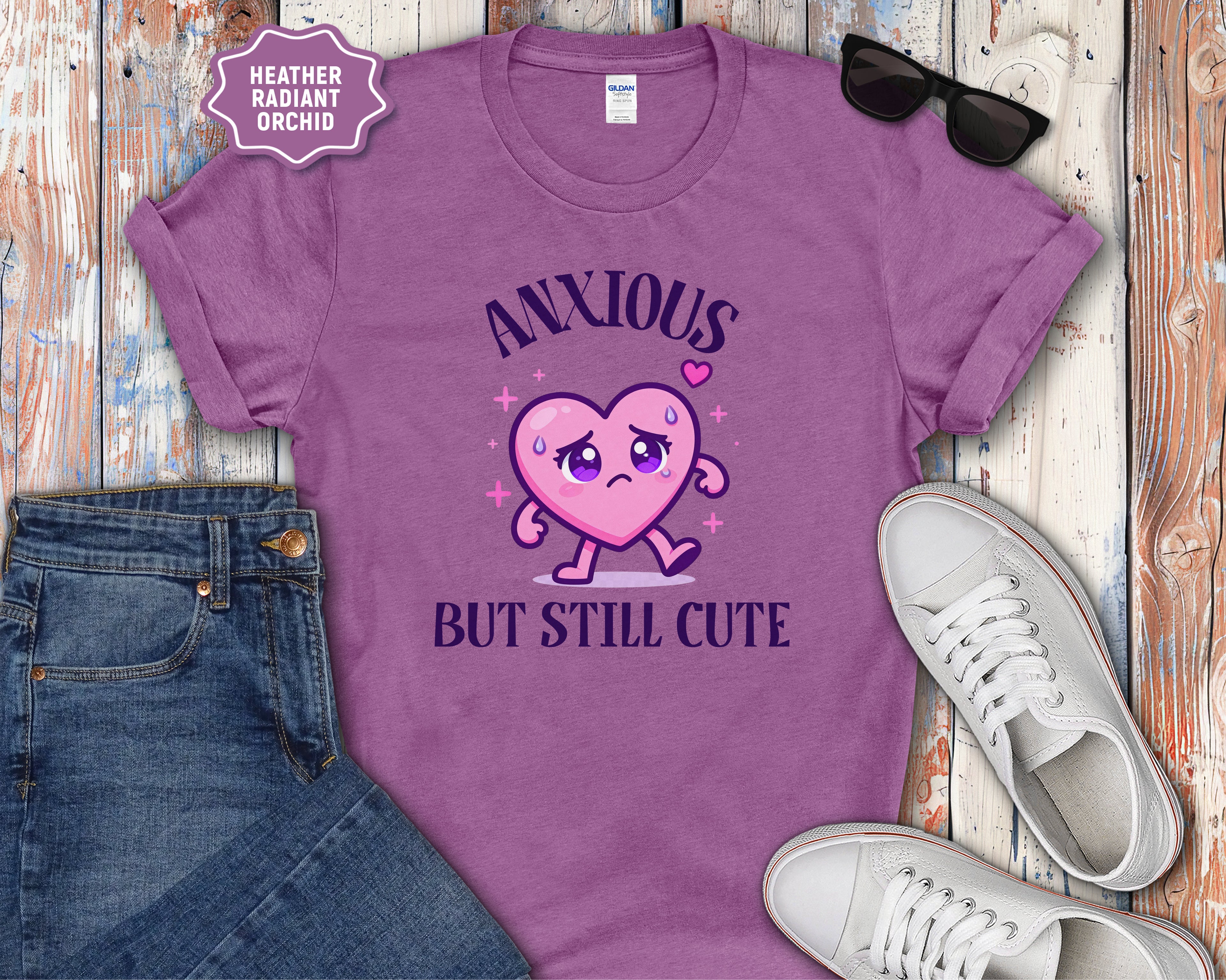 Anxious But Still Cute heart illustration T-Shirt