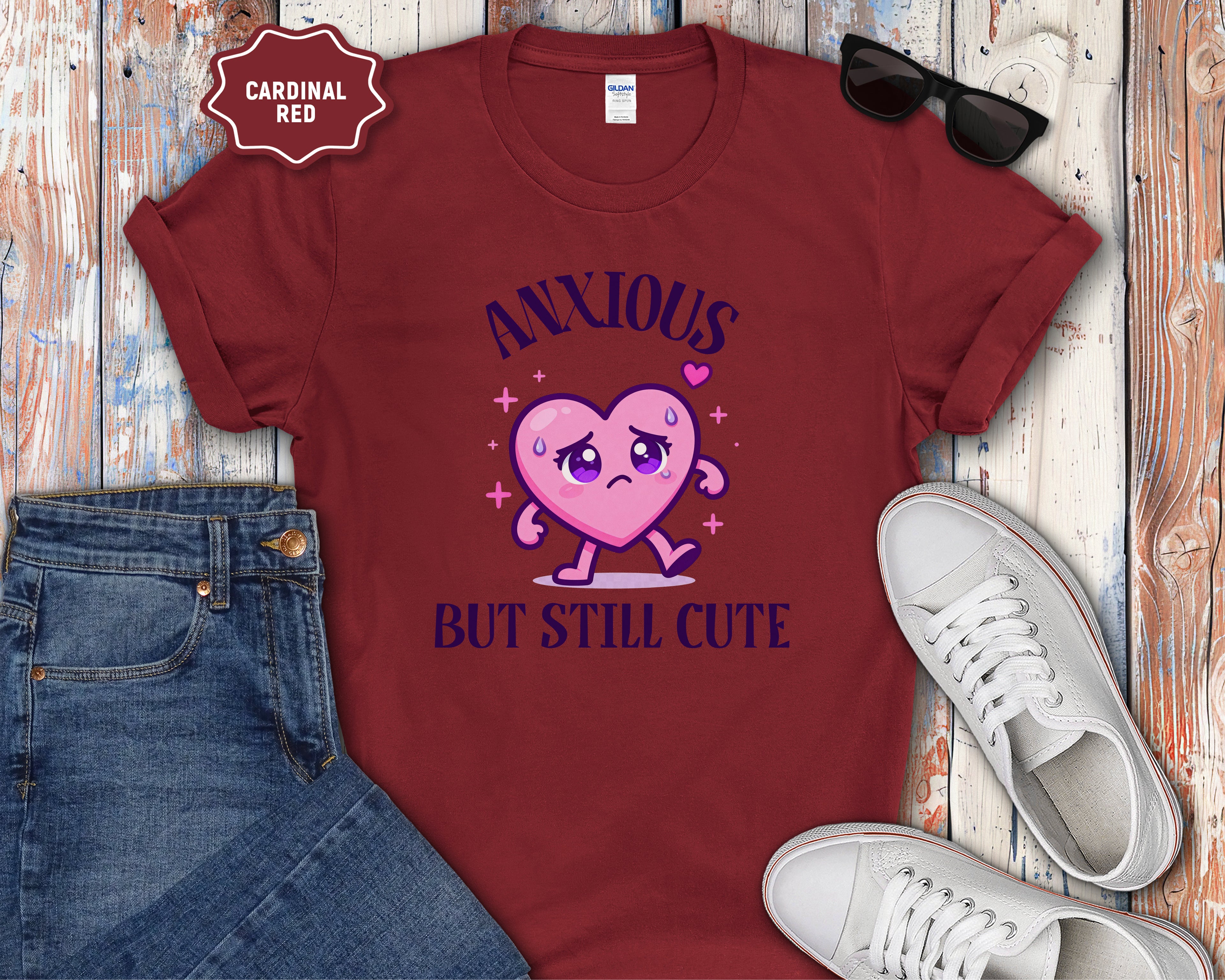 Anxious But Still Cute heart illustration T-Shirt
