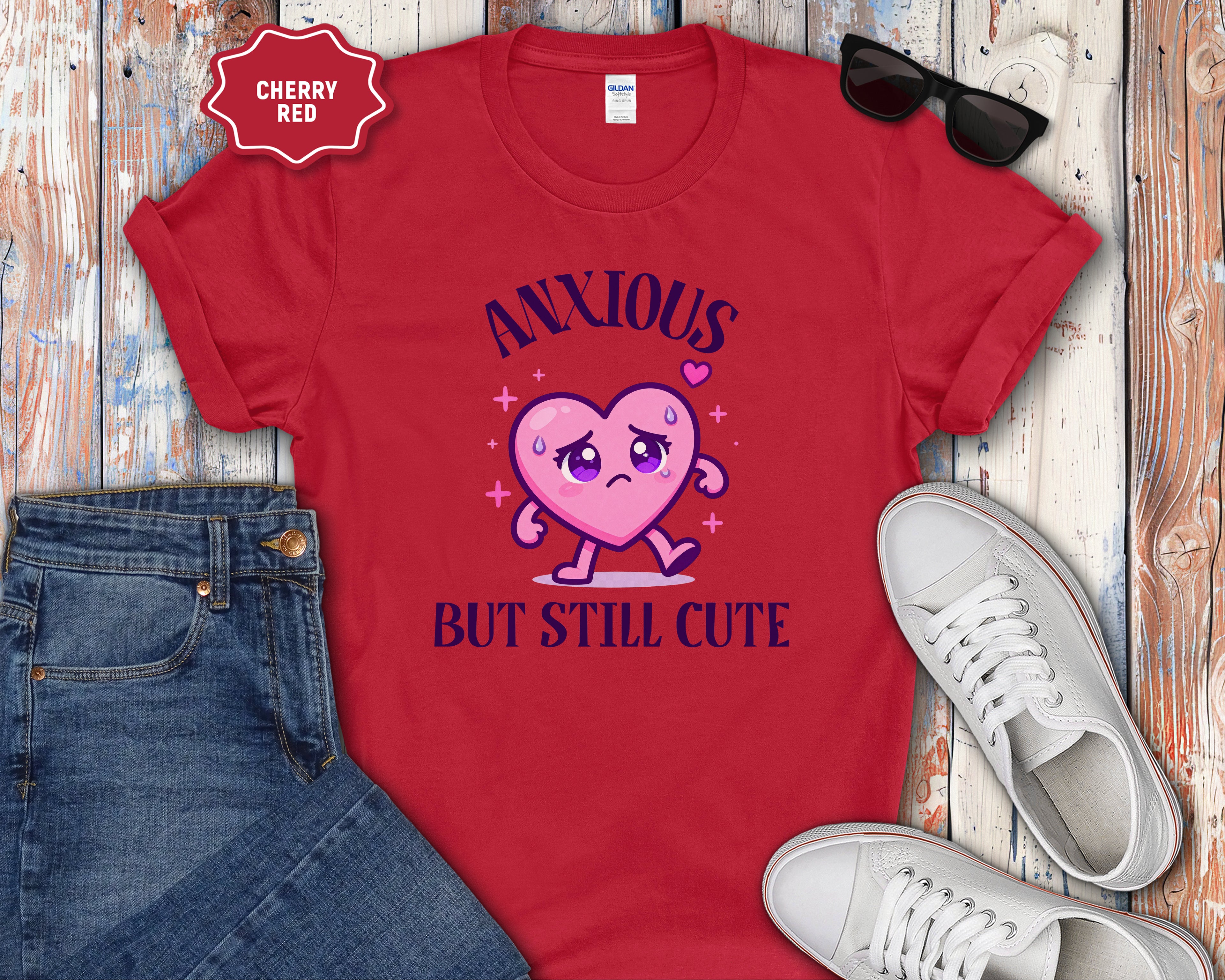 Anxious But Still Cute heart illustration T-Shirt