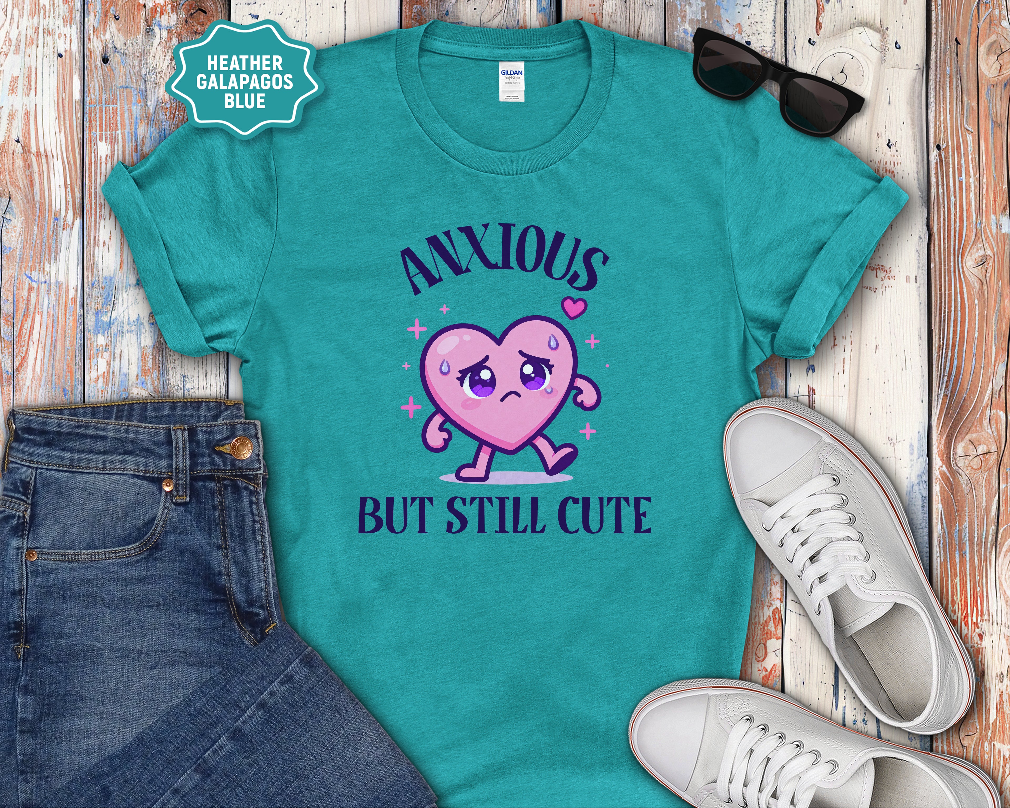 Anxious But Still Cute heart illustration T-Shirt