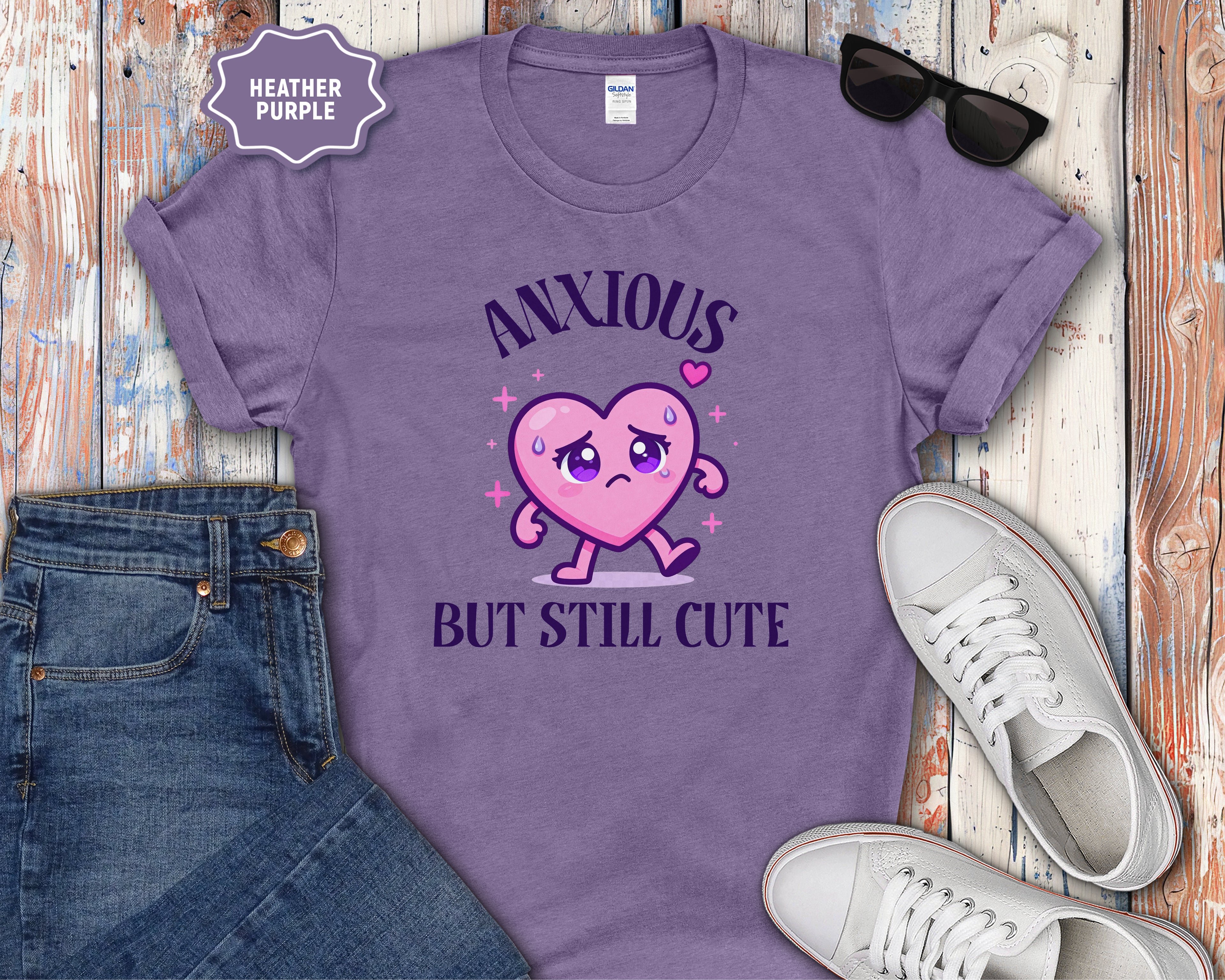 Anxious But Still Cute heart illustration T-Shirt