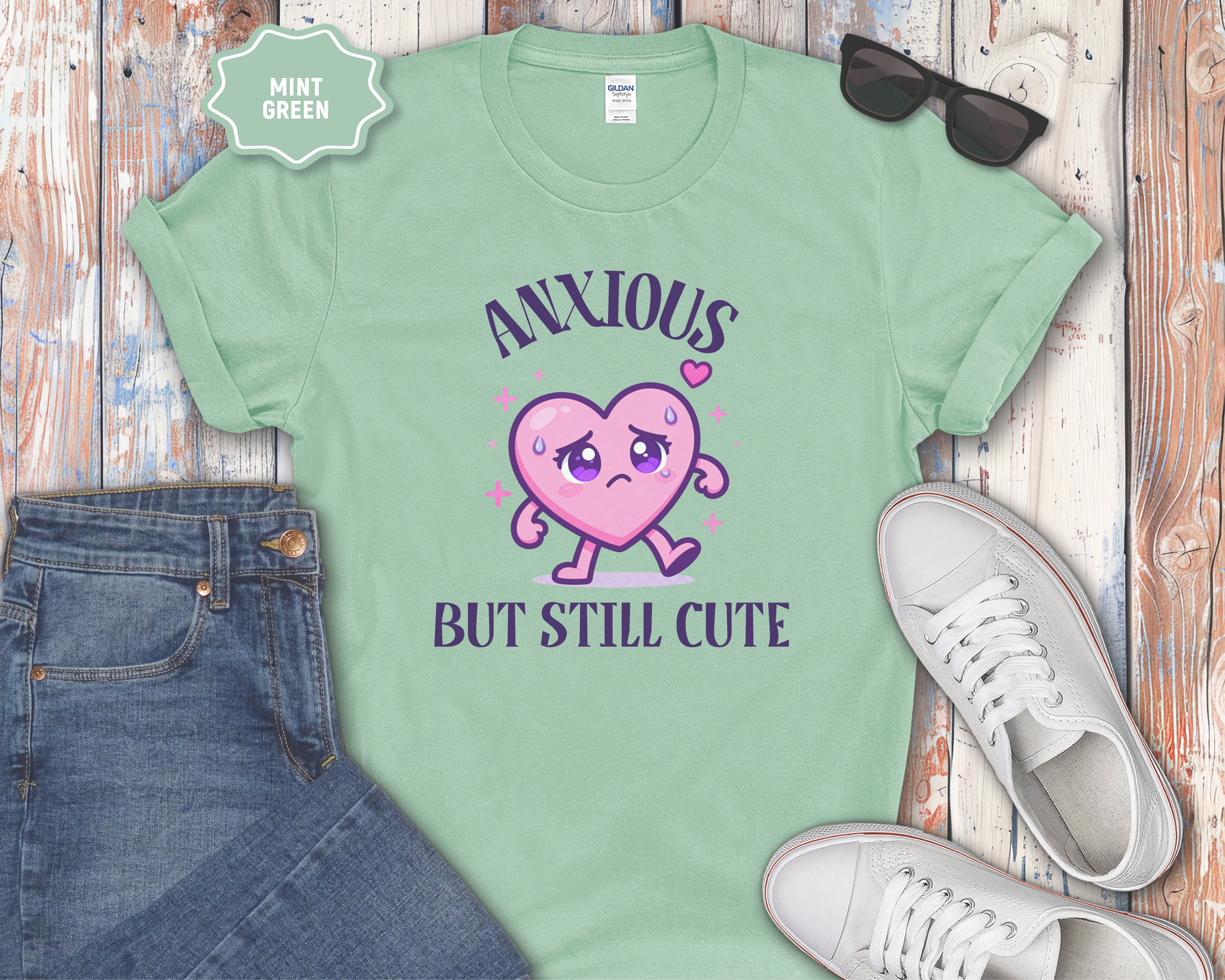Anxious But Still Cute heart illustration T-Shirt