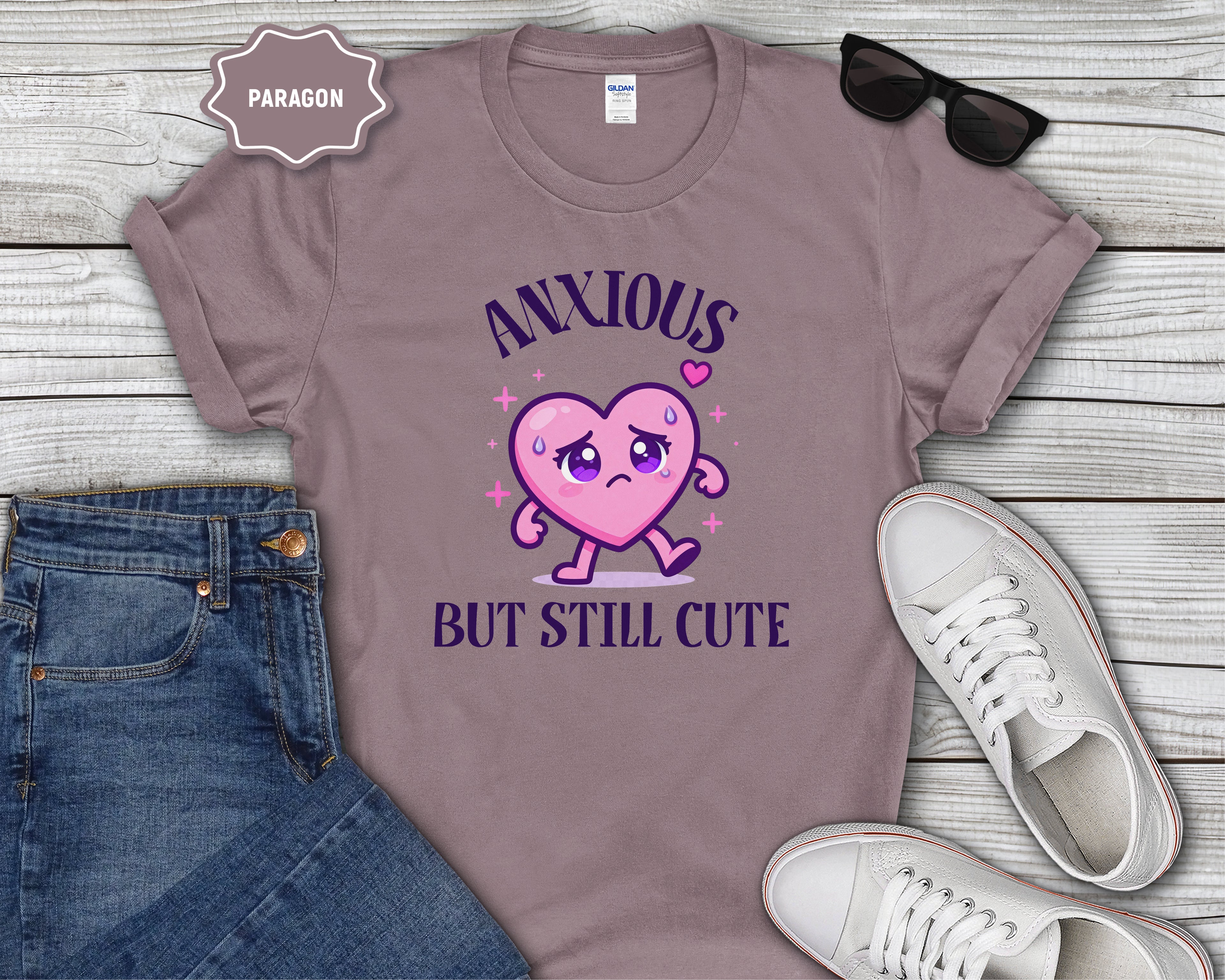 Anxious But Still Cute heart illustration T-Shirt