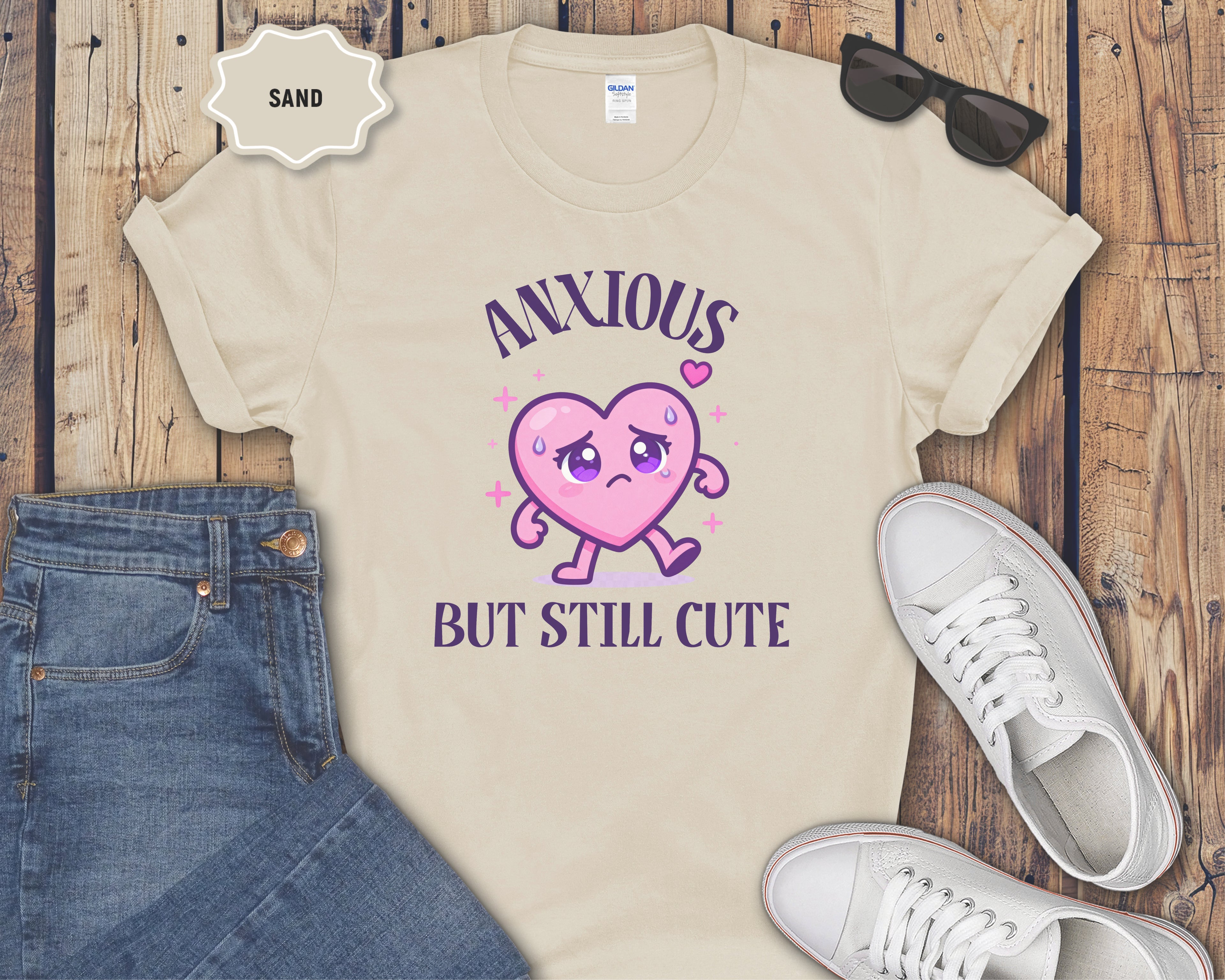 Anxious But Still Cute heart illustration T-Shirt