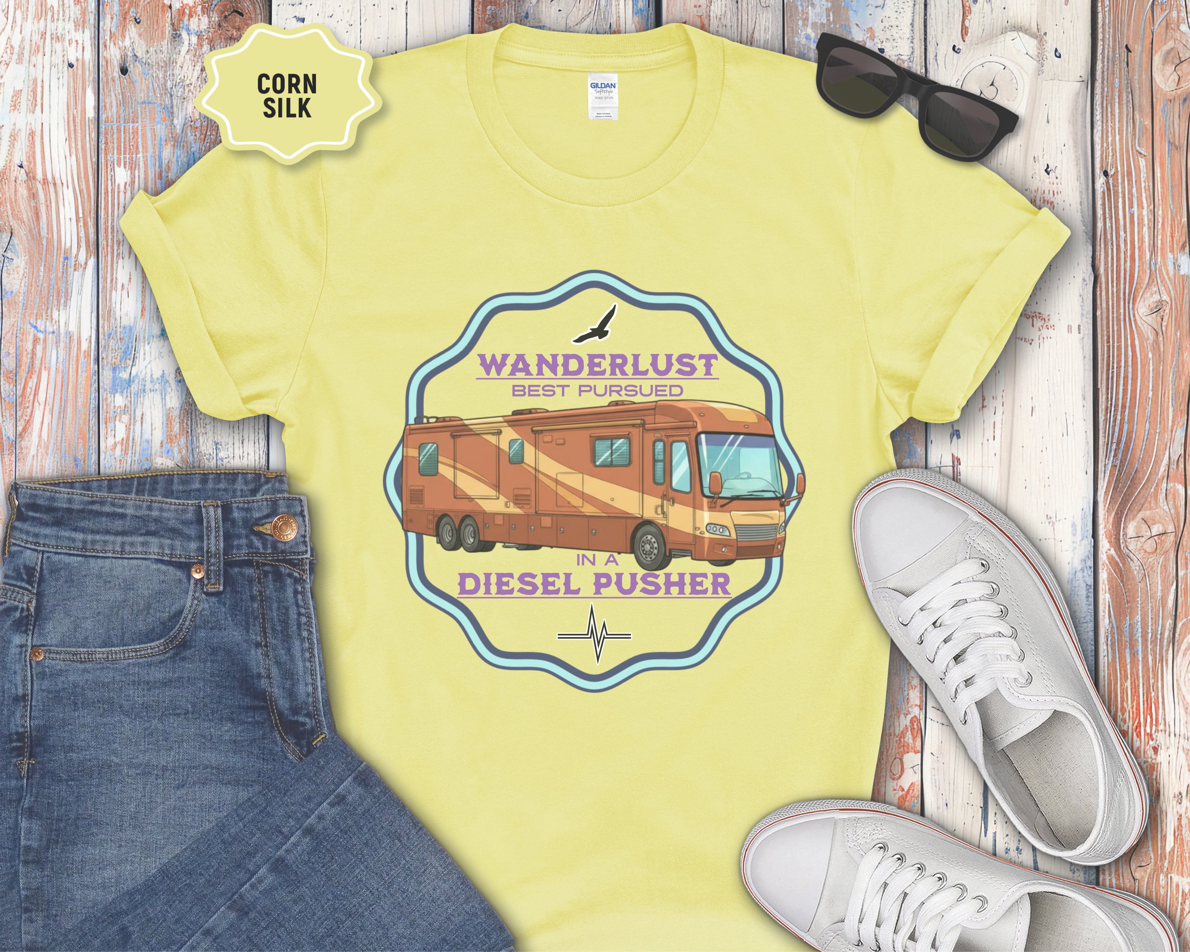 Wanderlust Diesel Pusher RV T-Shirt