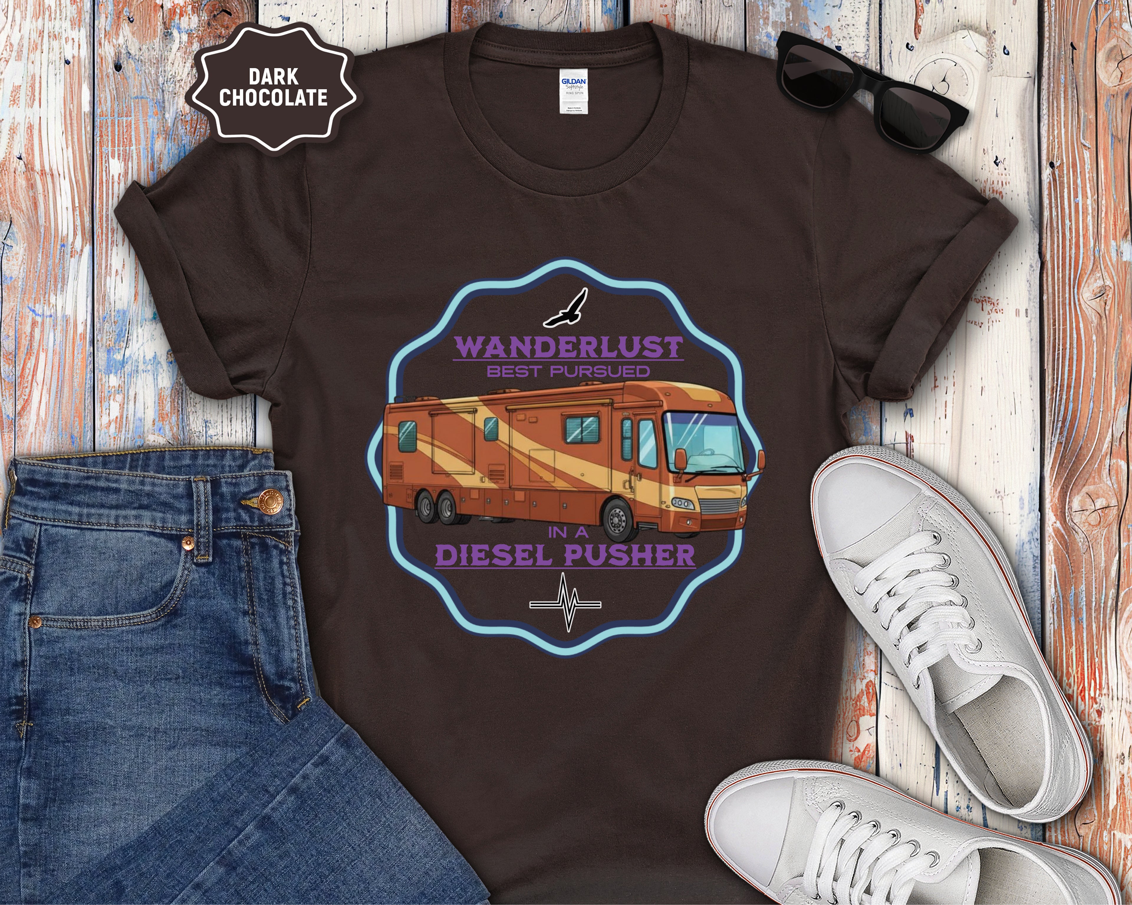 Wanderlust Diesel Pusher RV T-Shirt