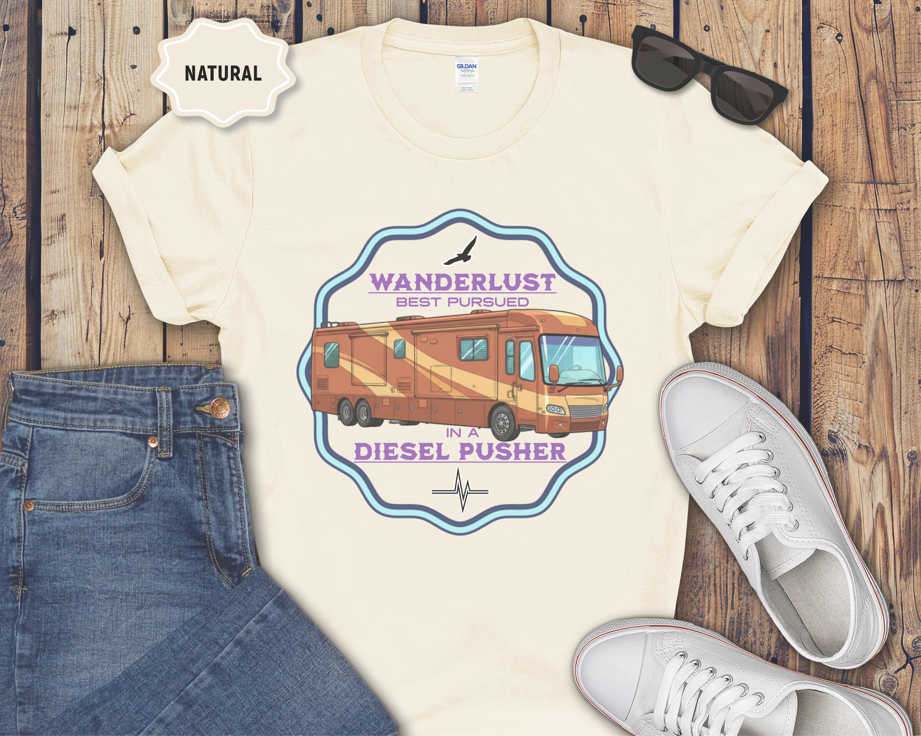Wanderlust Diesel Pusher RV T-Shirt