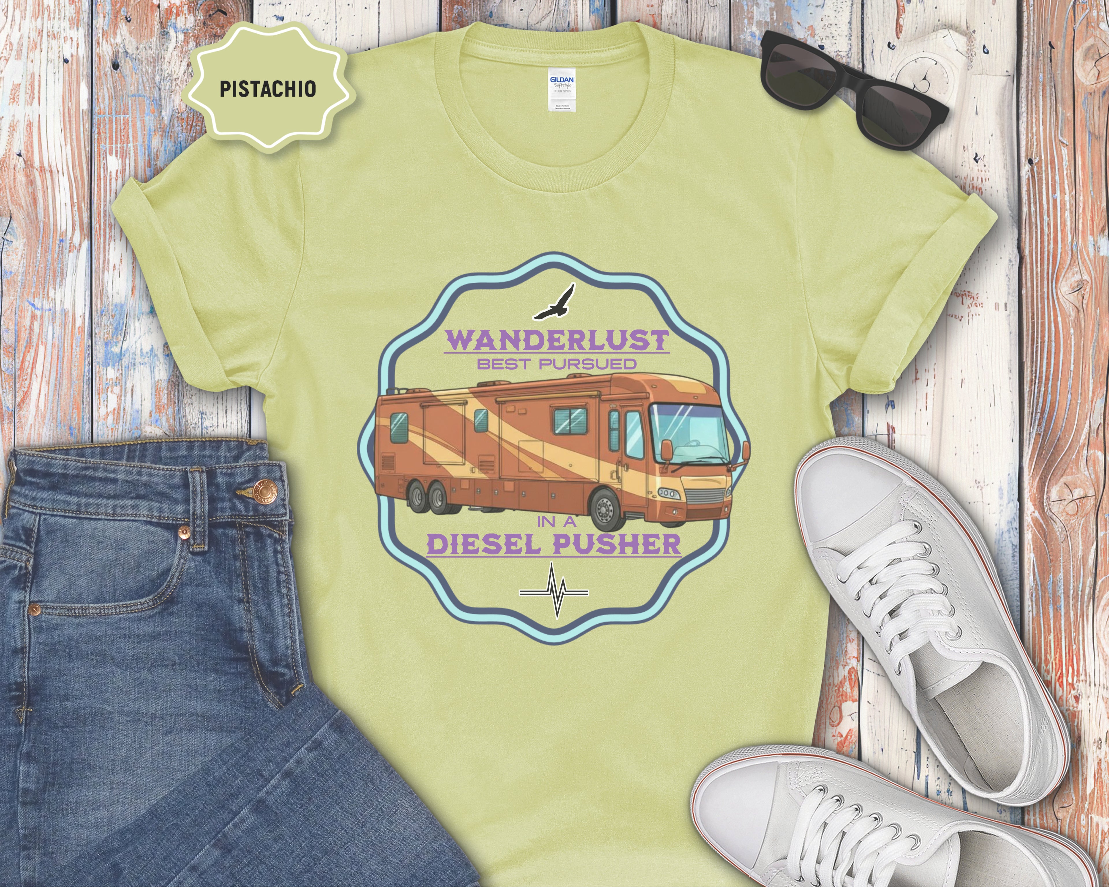 Wanderlust Diesel Pusher RV T-Shirt