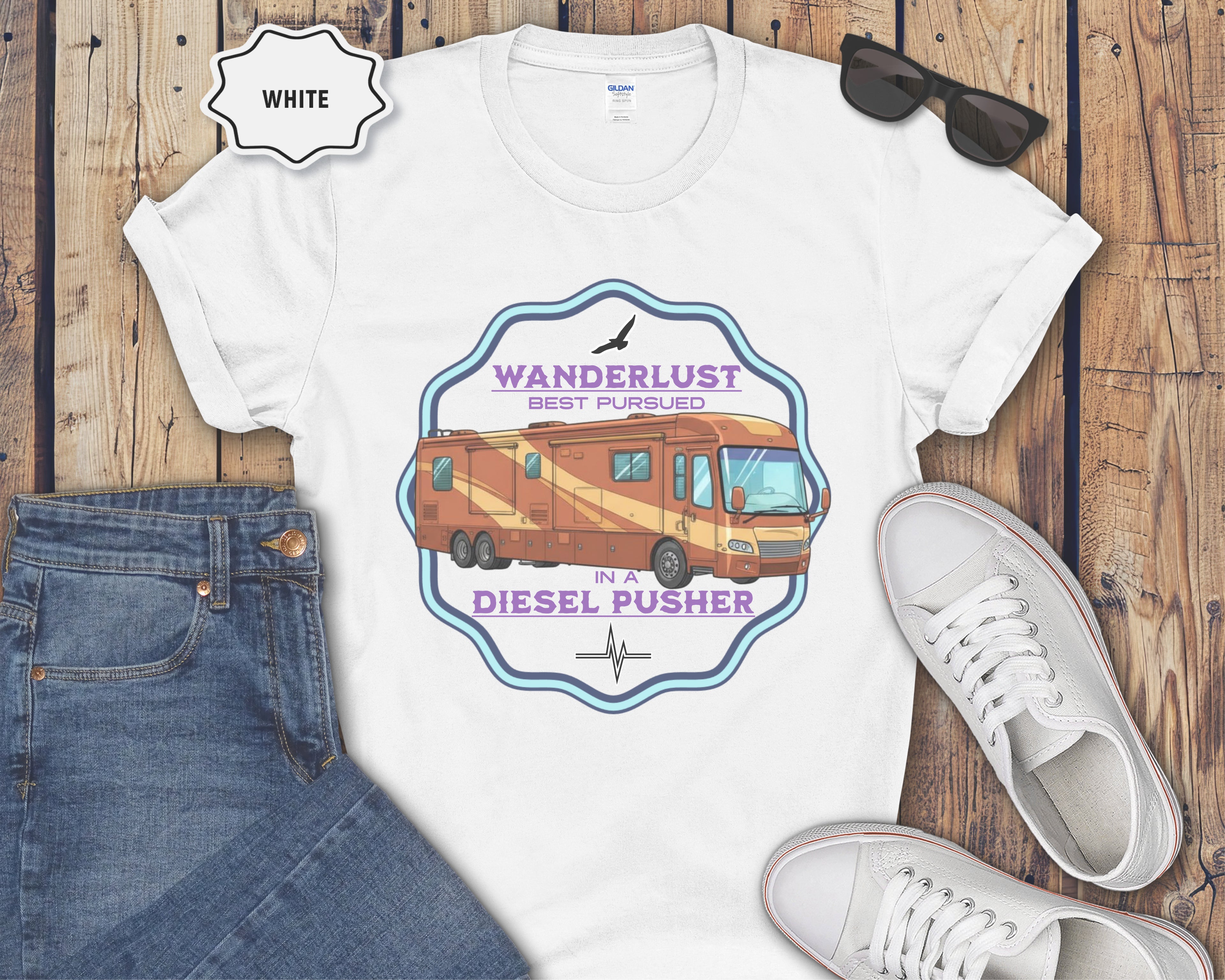 Wanderlust Diesel Pusher RV T-Shirt
