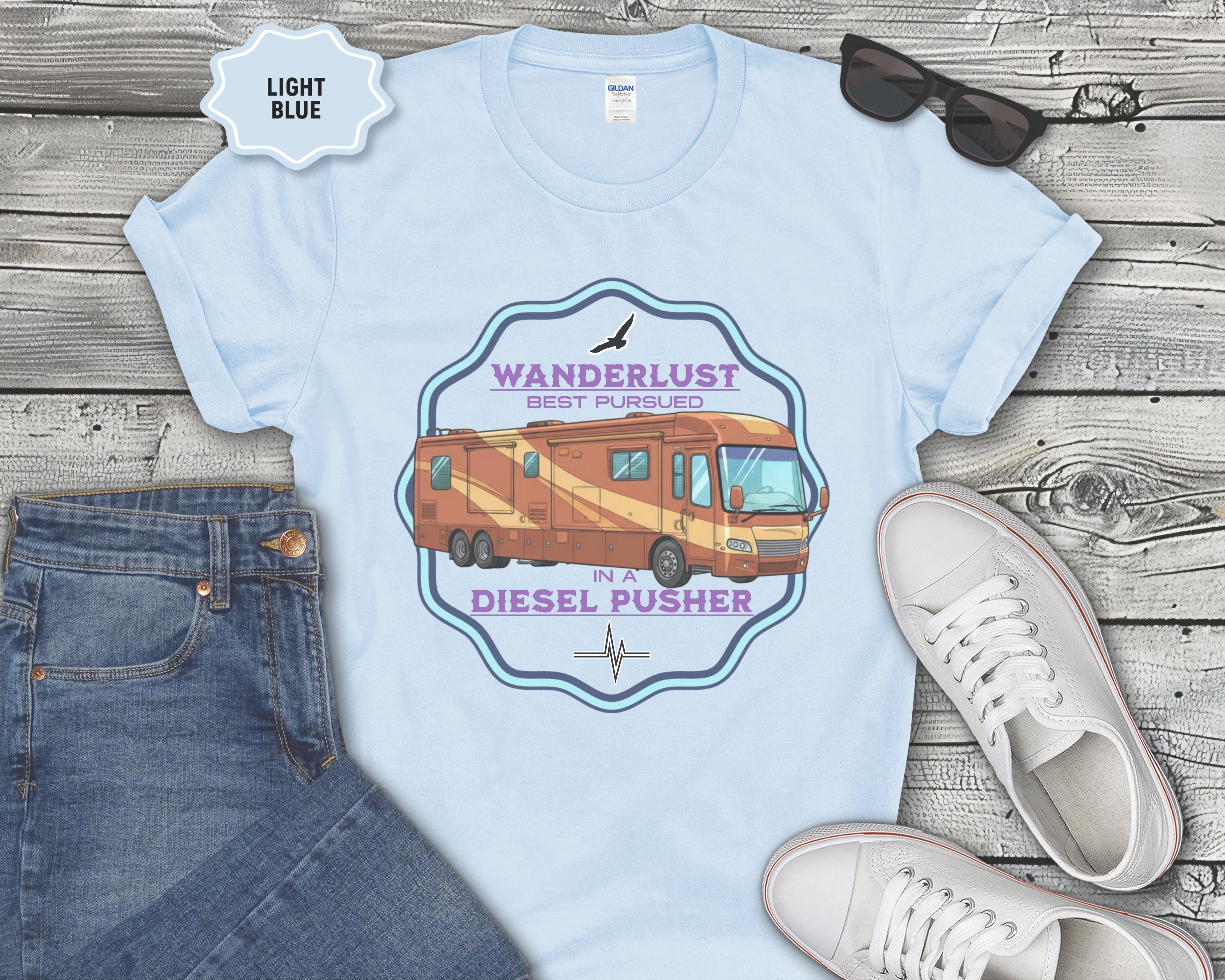 Wanderlust Diesel Pusher RV T-Shirt