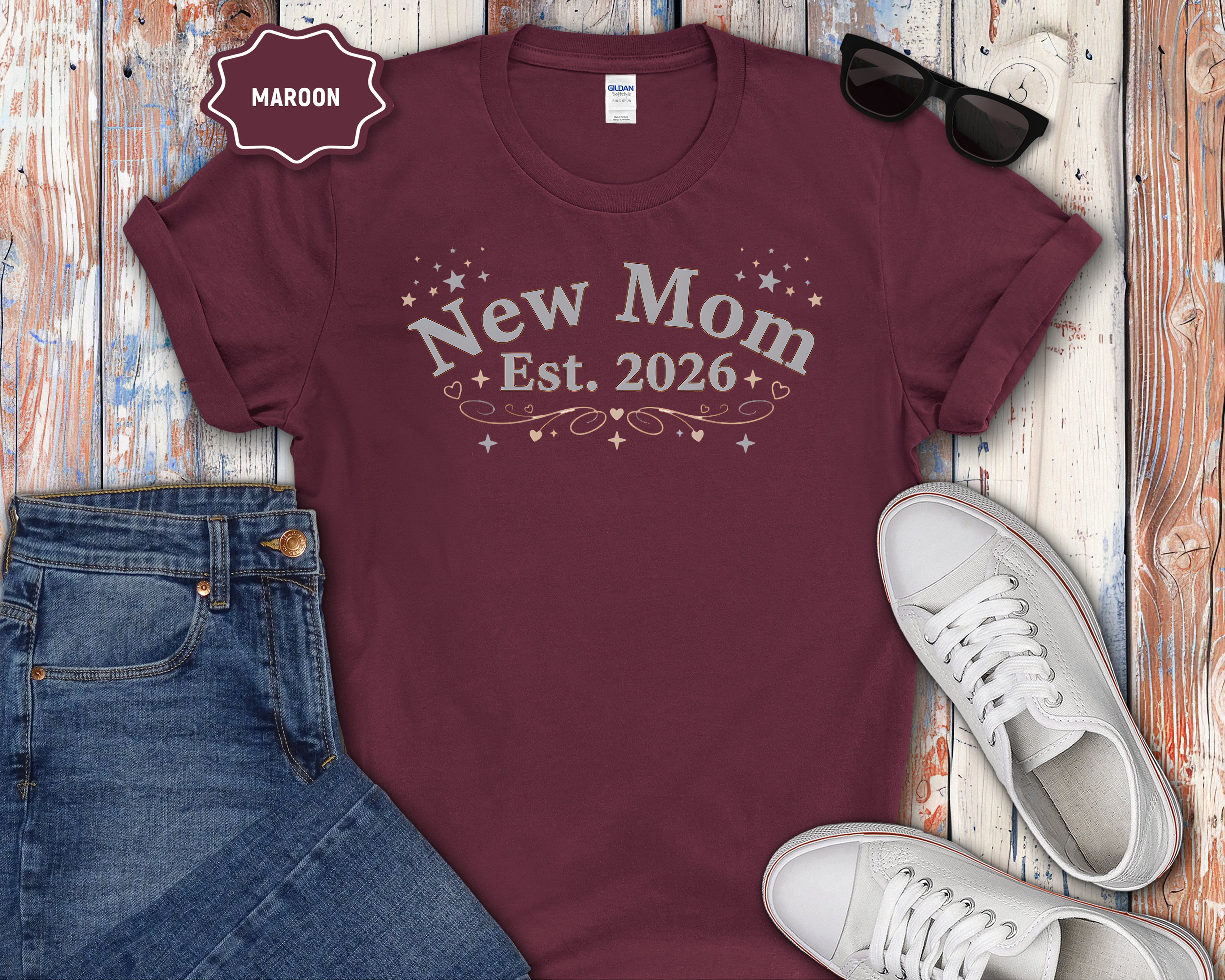 New Mom Est. 2026 T-Shirt