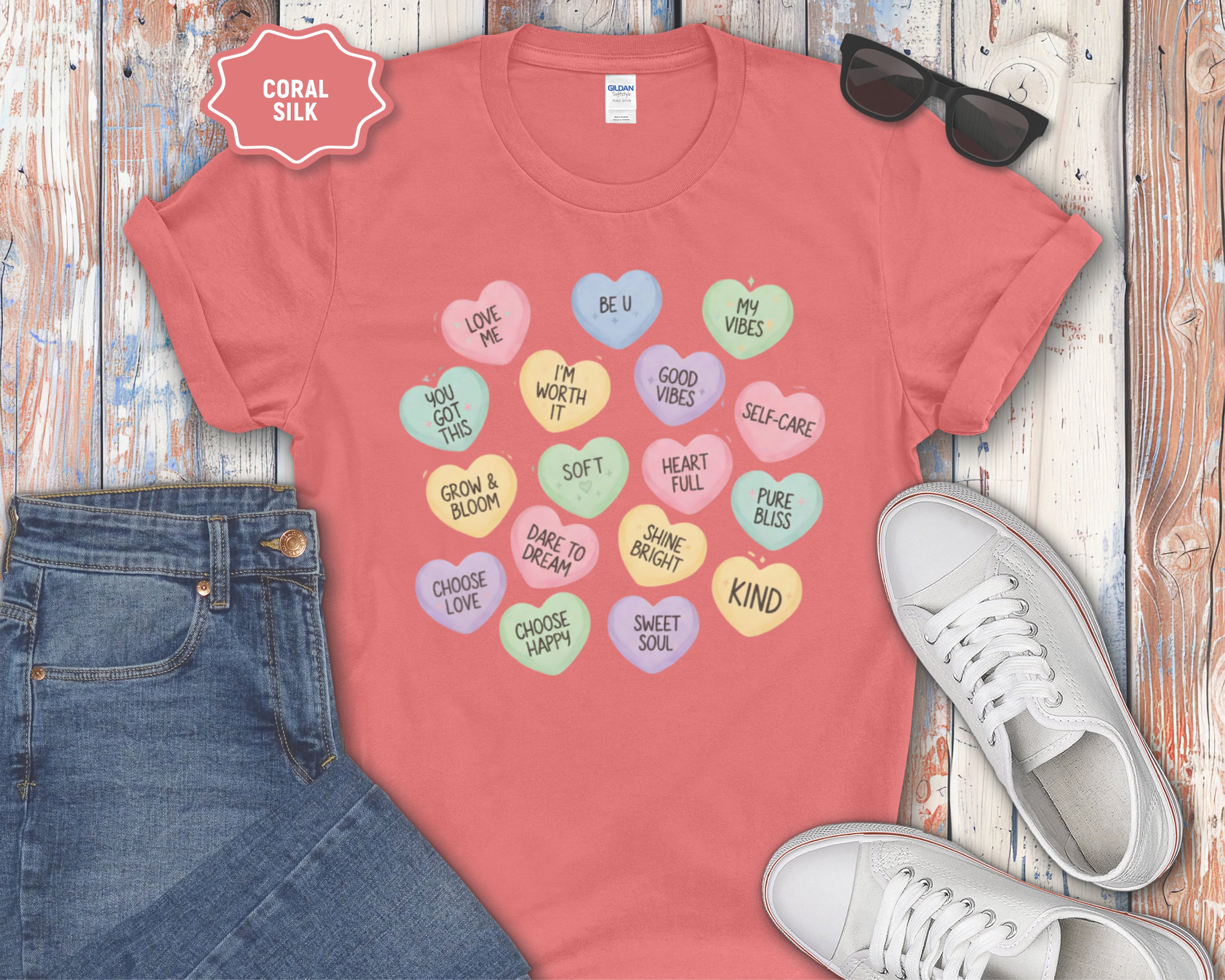 Conversation Heart Affrimation T-Shirt