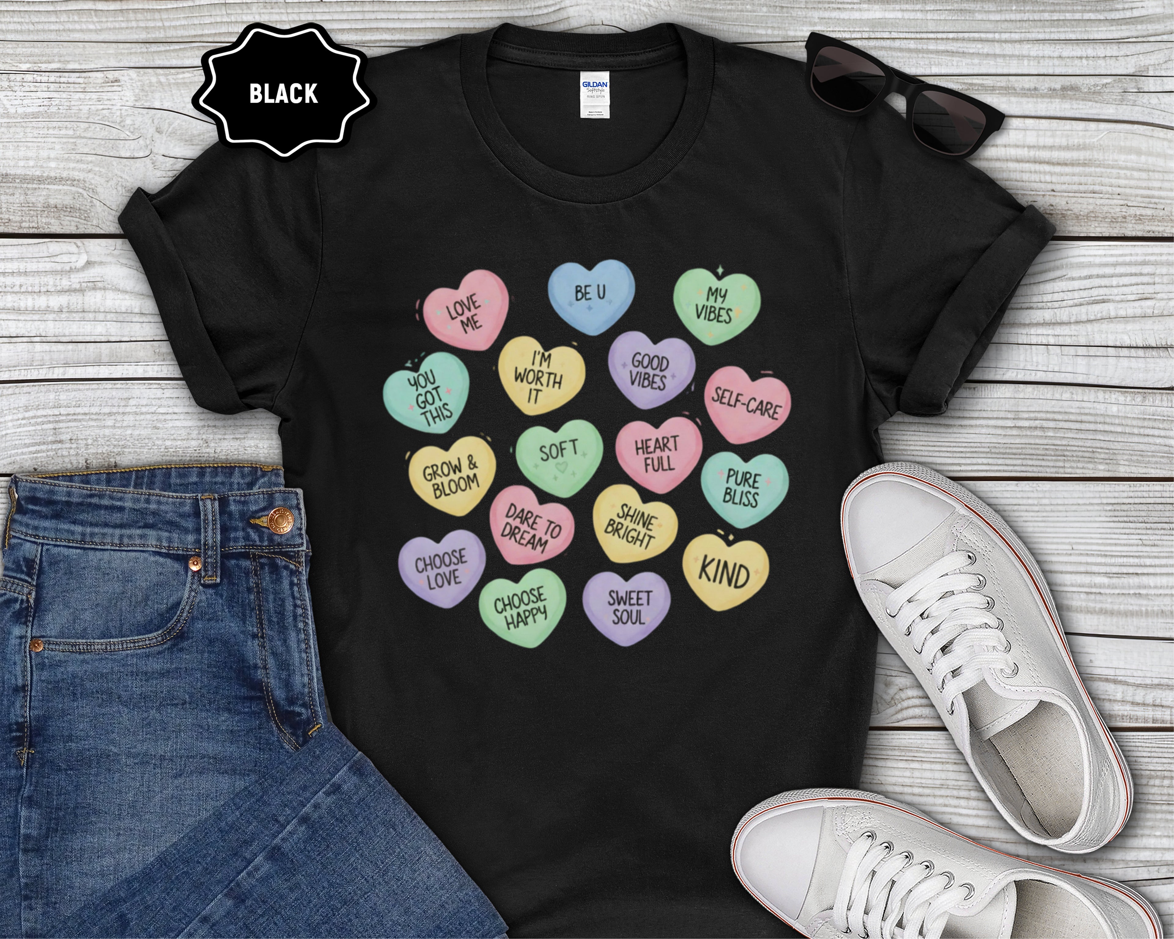 Conversation Heart Affrimation T-Shirt