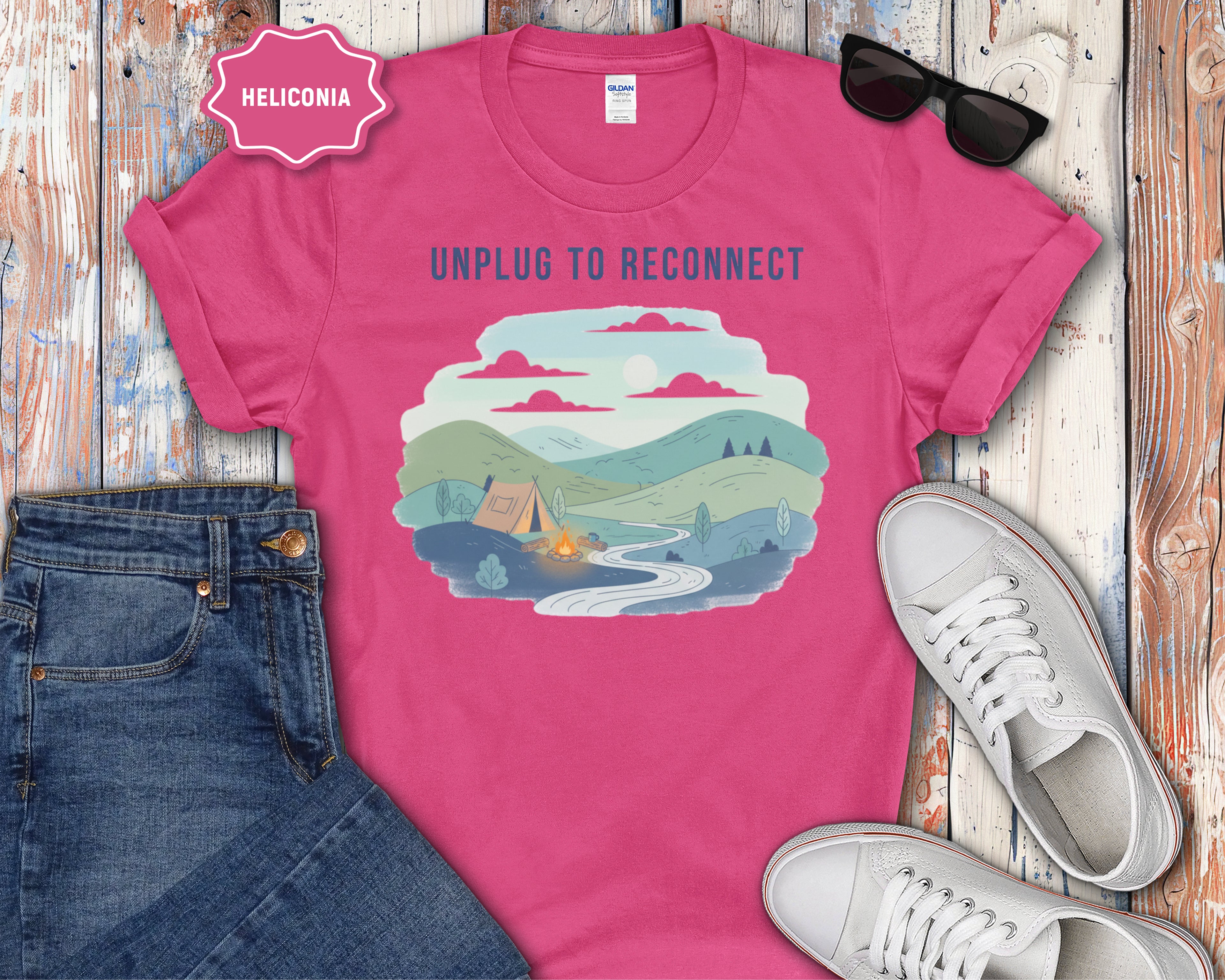 Unplug to Reconnect Camping T-Shirt