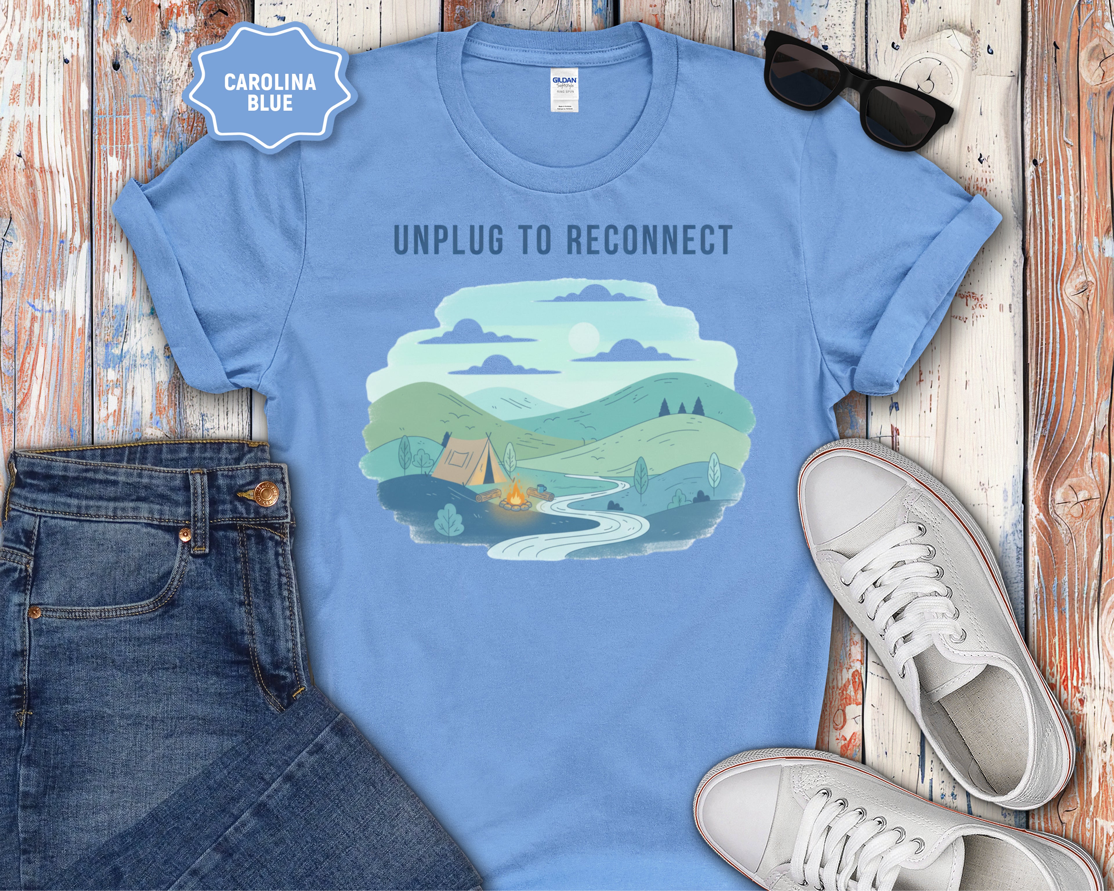Unplug to Reconnect Camping T-Shirt